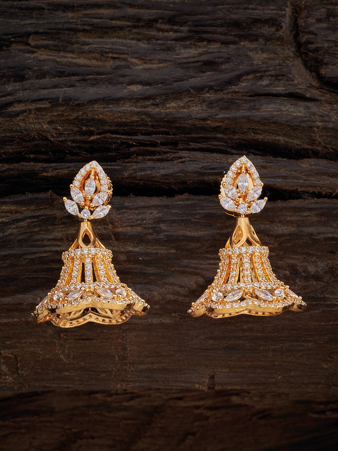 

Kushal's Fashion Jewellery White Contemporary Jhumkas Earrings