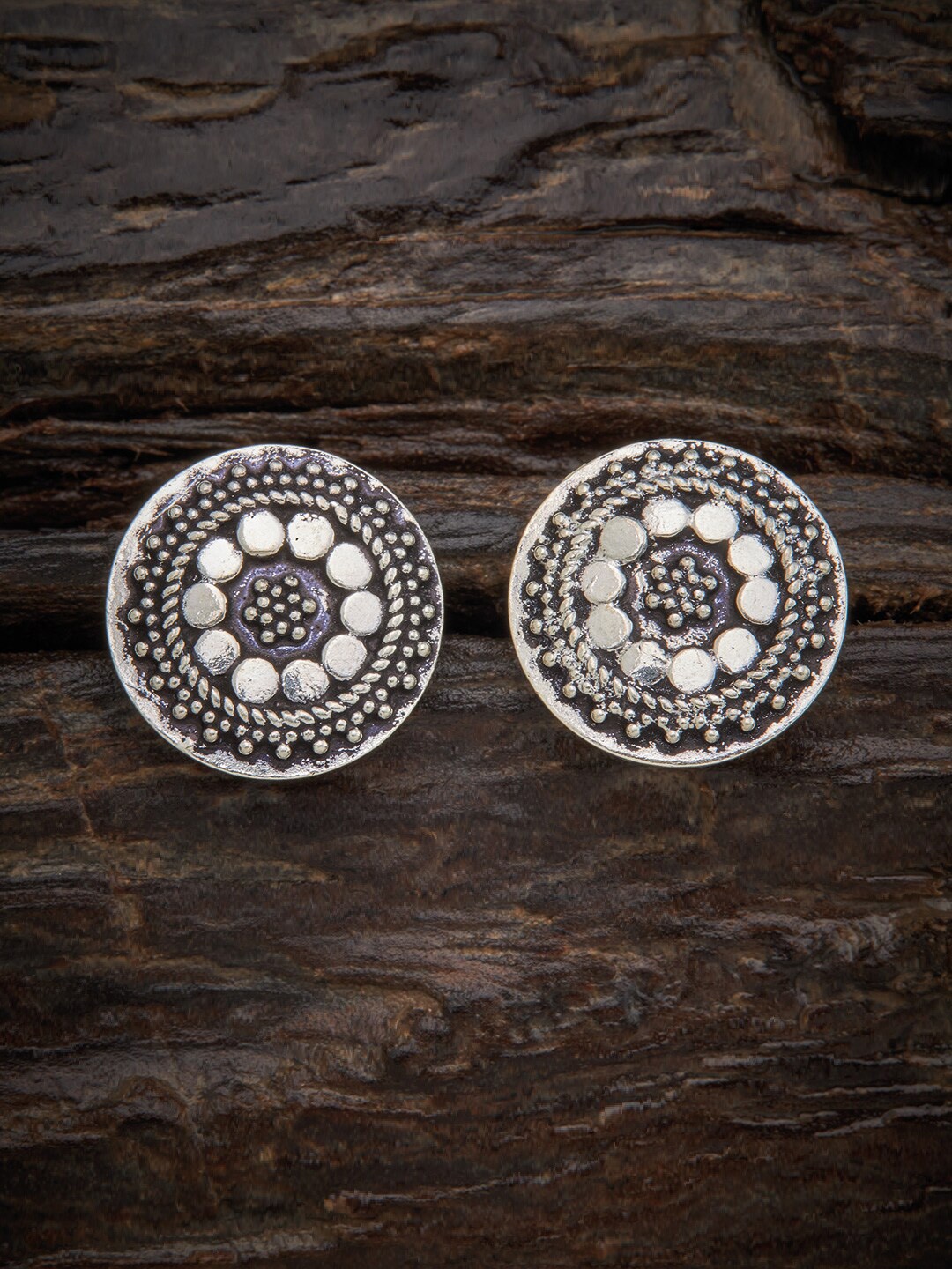 

Kushals Fashion Jewellery 92.5 Silver Circular Studs Earrings, Na