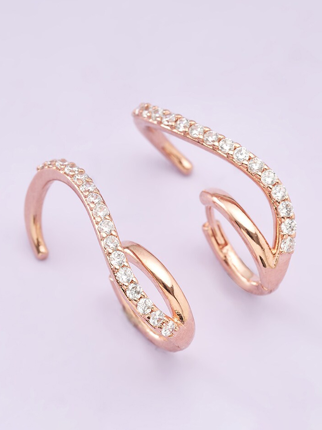 

Kushal's Fashion Jewellery White Contemporary Half Hoop Earrings