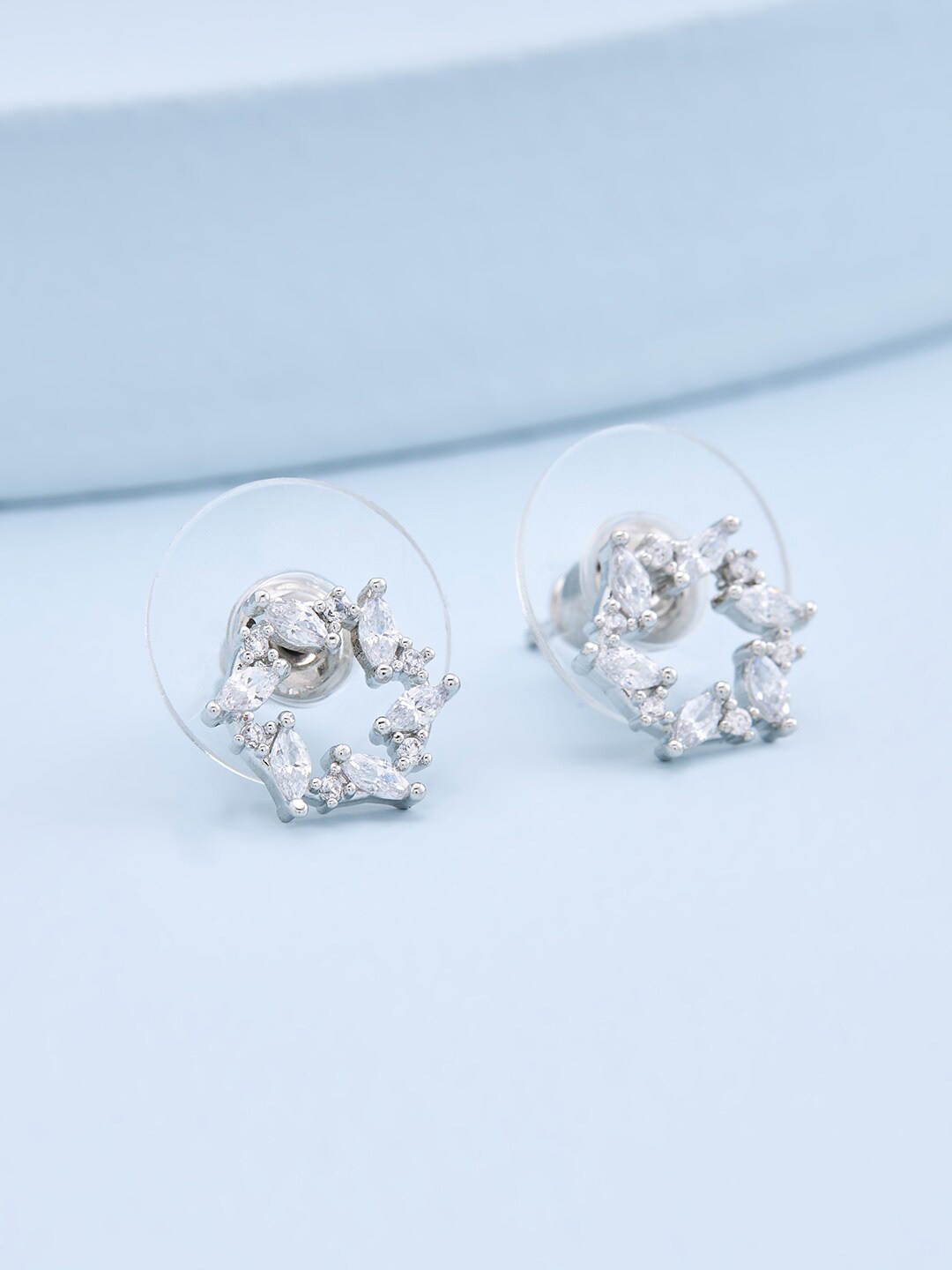 

Kushal's Fashion Jewellery White Star Shaped Studs Earrings