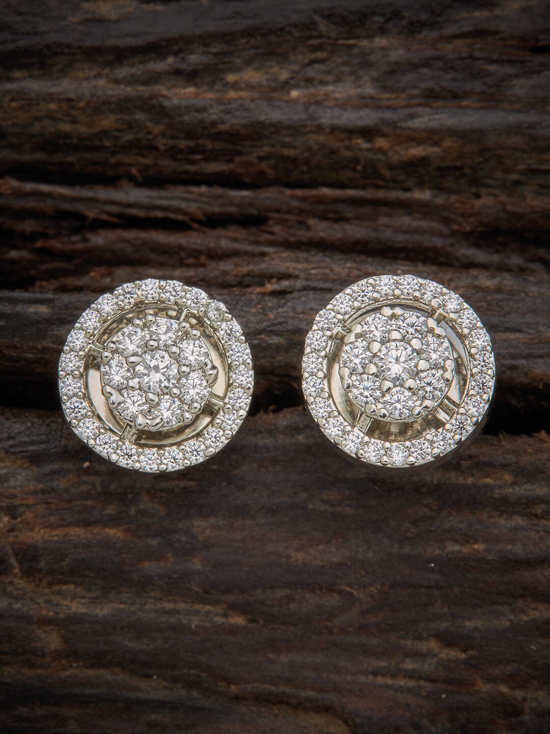 

Kushal's Fashion Jewellery White Circular Studs Earrings