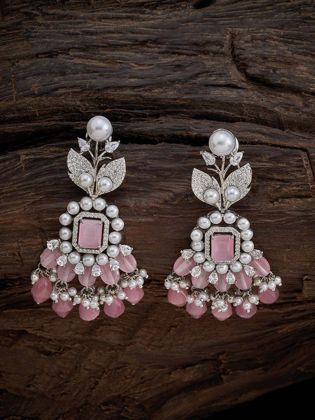 

Kushal's Fashion Jewellery Pink Floral Drop Earrings