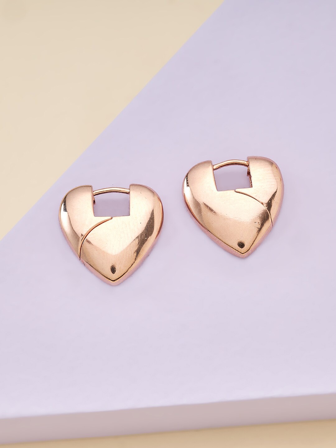 

Kushal's Fashion Jewellery Heart Shaped Hoop Earrings, Na