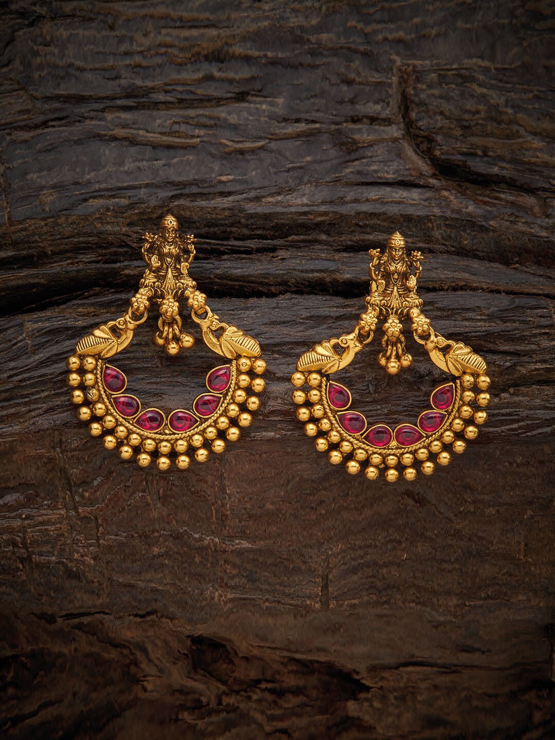 

Kushal's Fashion Jewellery Red 92.5 Silver Crescent Shaped Studs Earrings