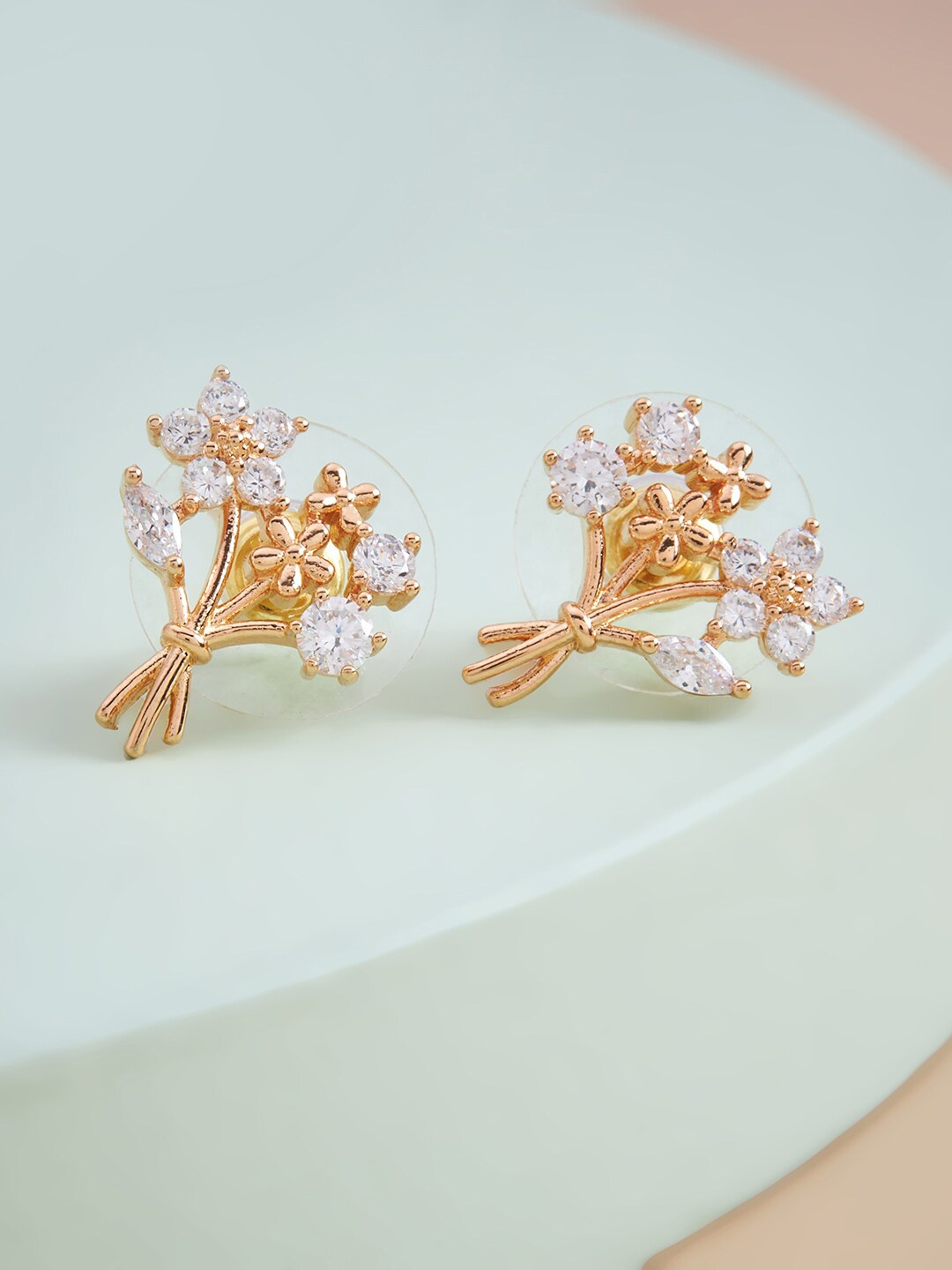 

Kushal's Fashion Jewellery White Floral Studs Earrings