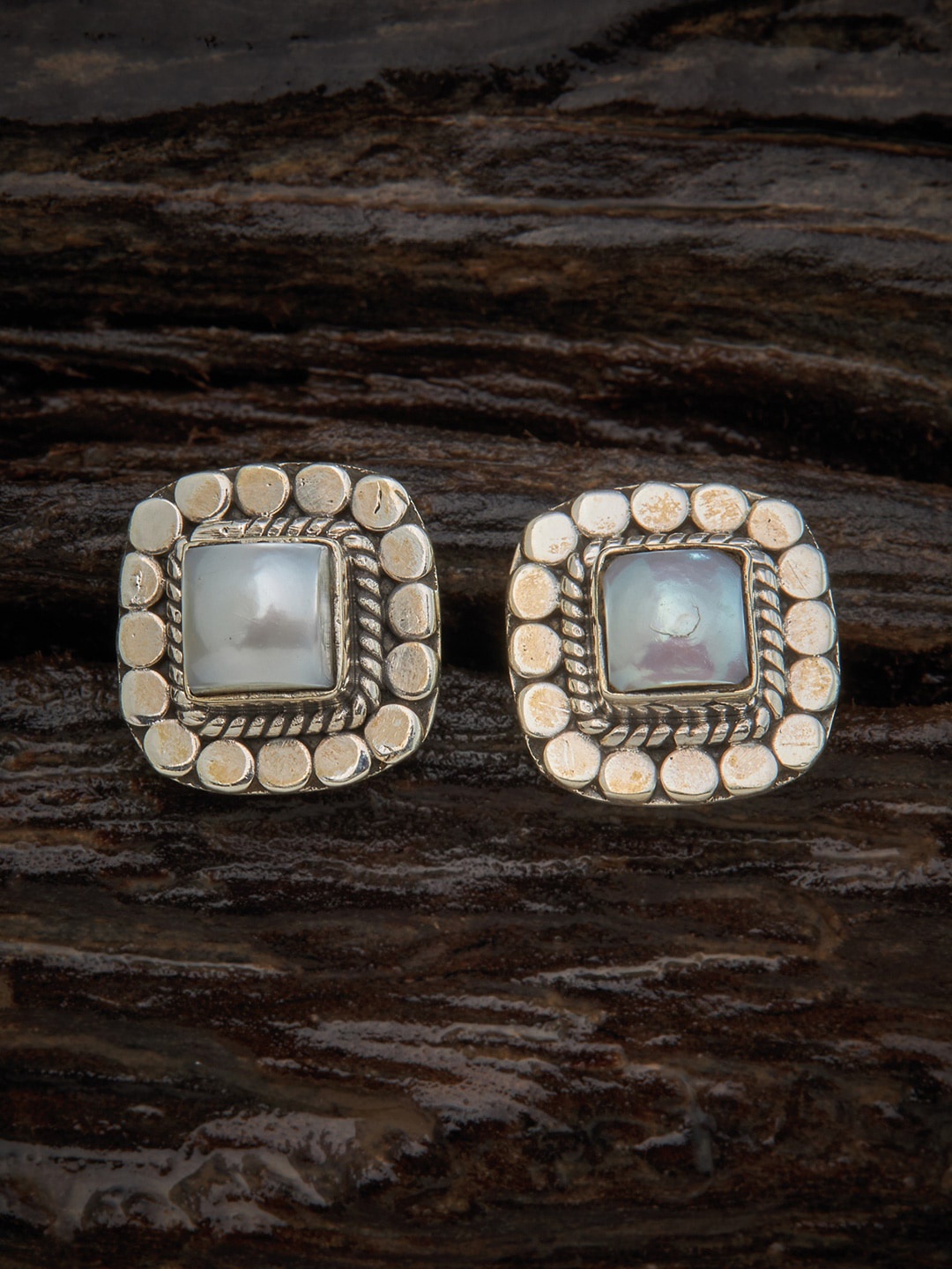 

Kushals Fashion Jewellery 92.5 Silver White Square Studs Earrings