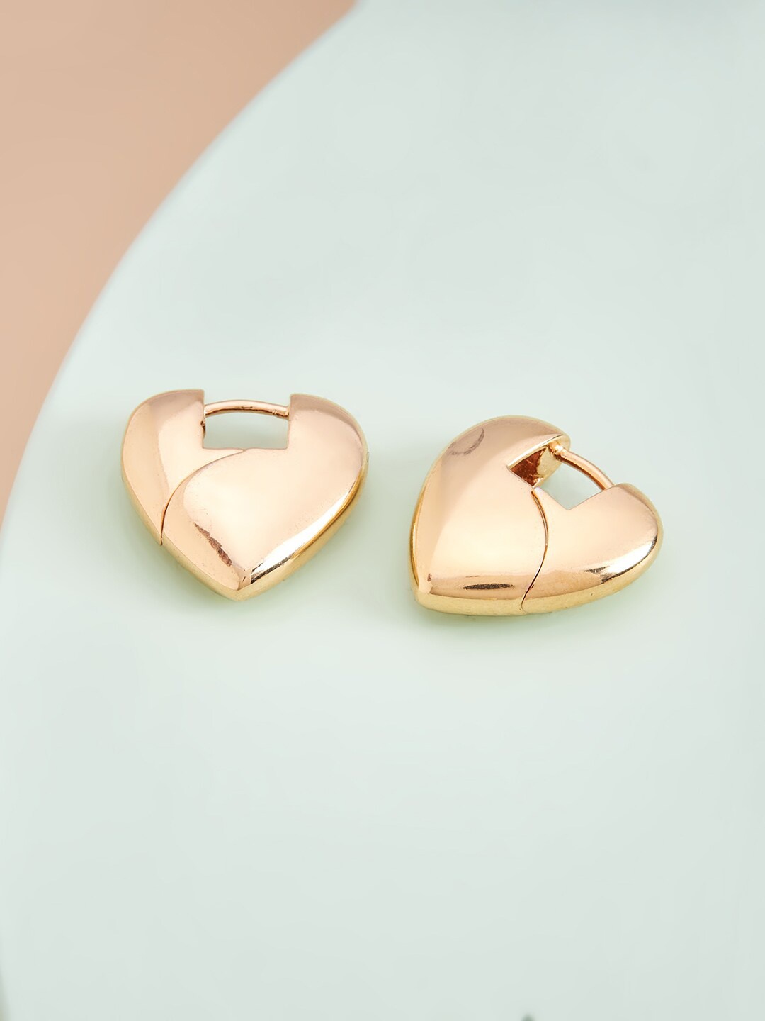 

Kushal's Fashion Jewellery Heart Shaped Hoop Earrings, Na