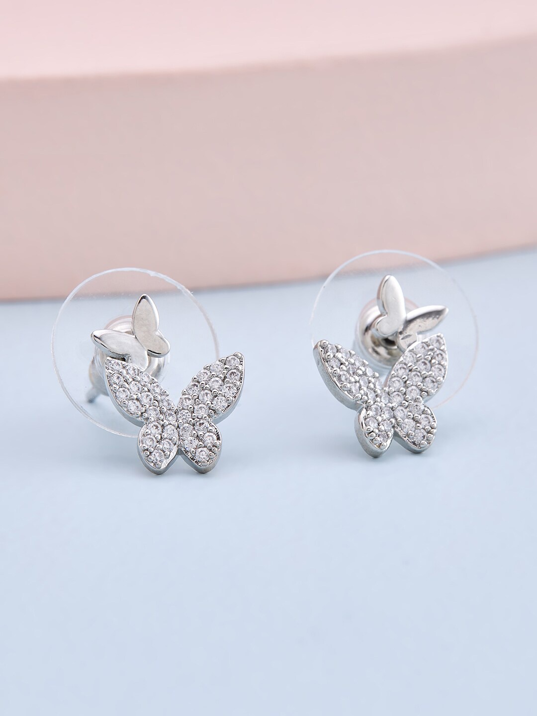 

Kushal's Fashion Jewellery White Contemporary Studs Earrings