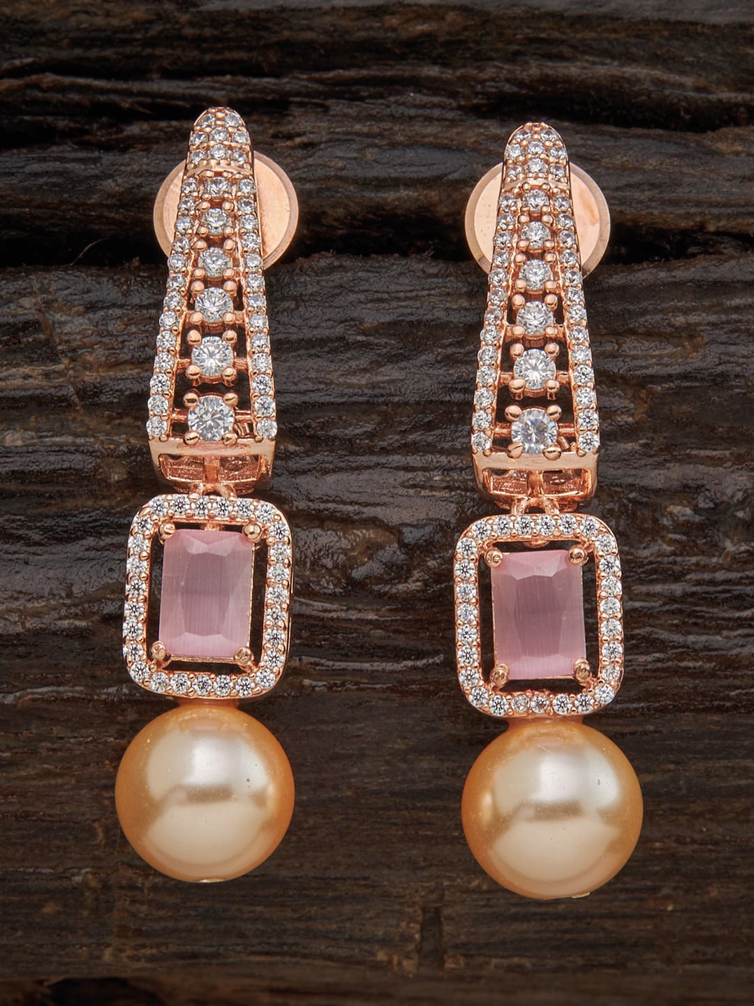 

Kushal's Fashion Jewellery Pink Contemporary Studs Earrings