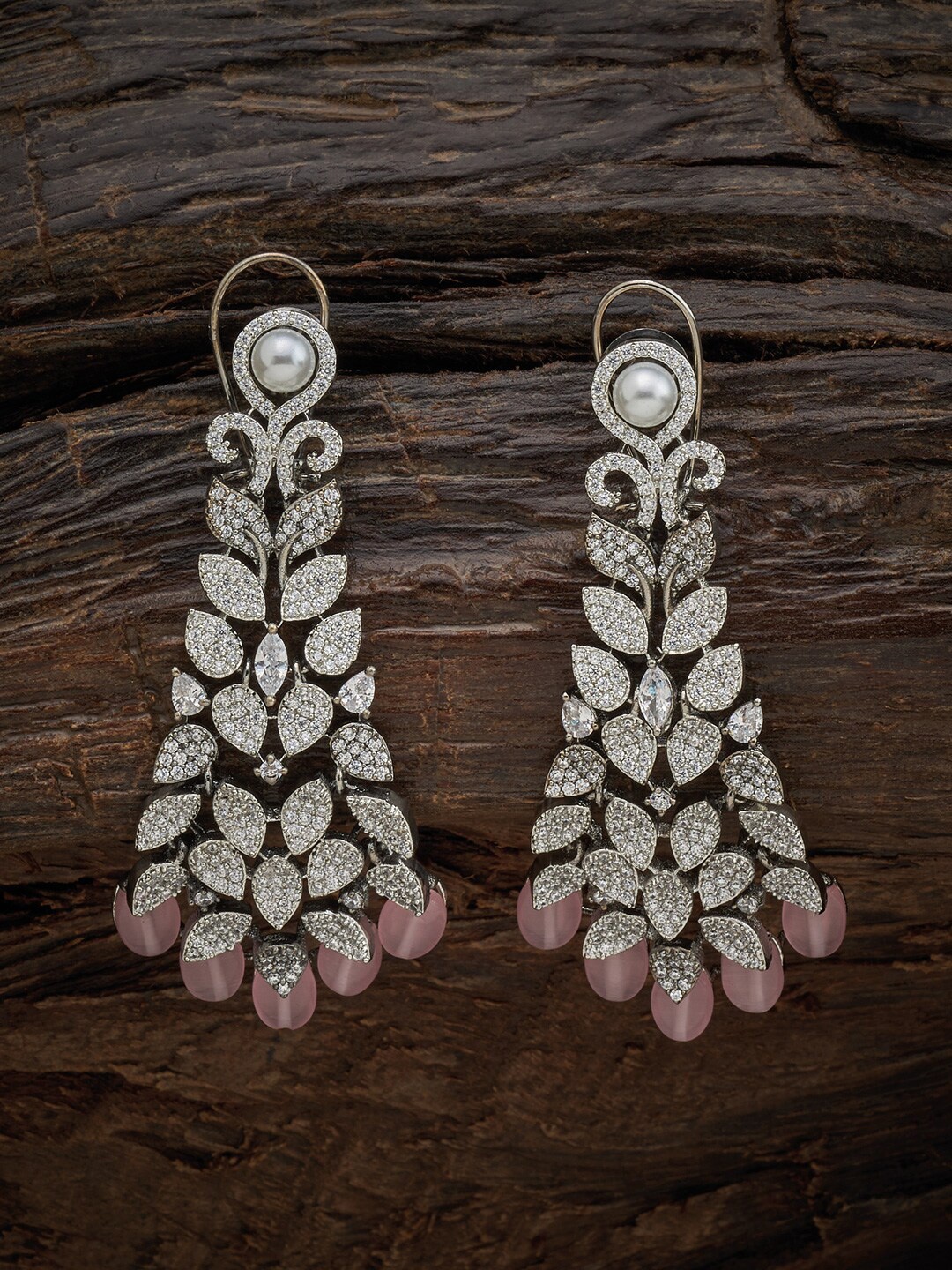 

Kushal's Fashion Jewellery Pink Floral Drop Earrings