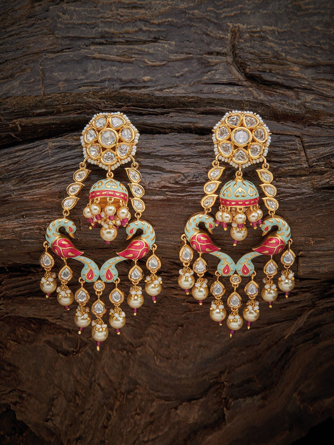 

Kushal's Fashion Jewellery Red Floral Drop Earrings