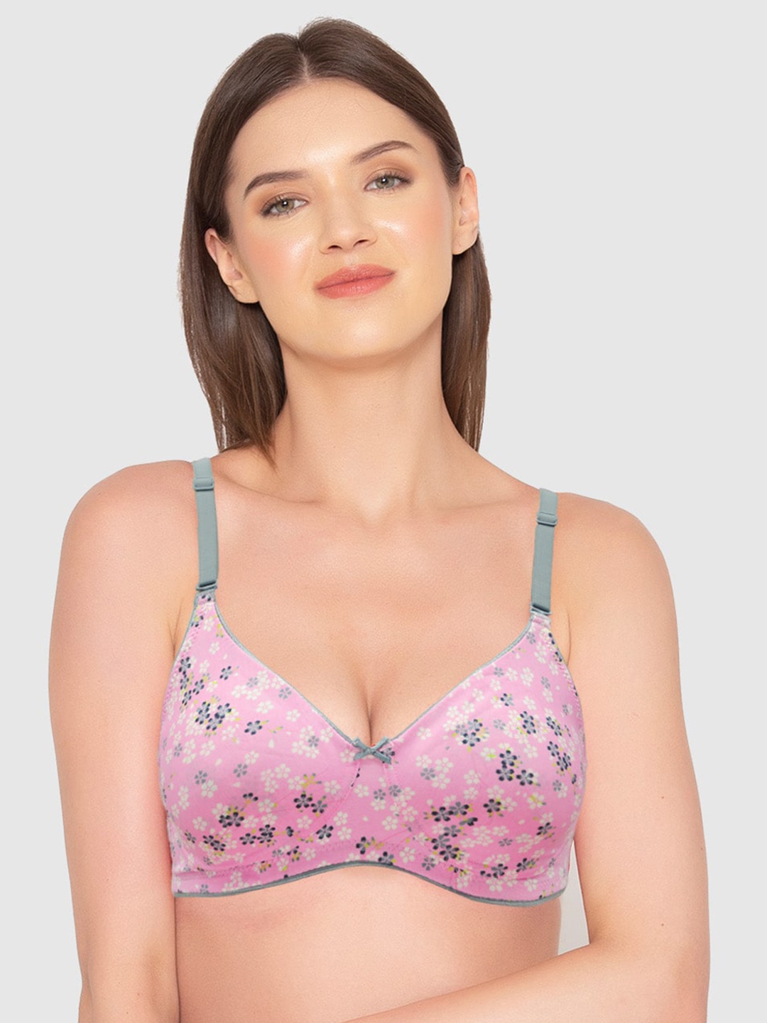 

GROVERSONS Paris Beauty Full Coverage Non-Padded Printed Bra, Pink