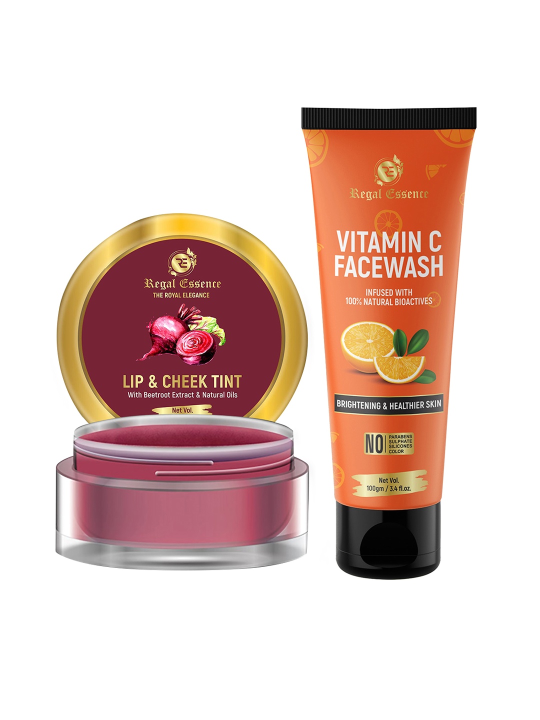 

Regal Essence Set of 2 Orange Vitamin C Facewash & Lip & Cheek Tint