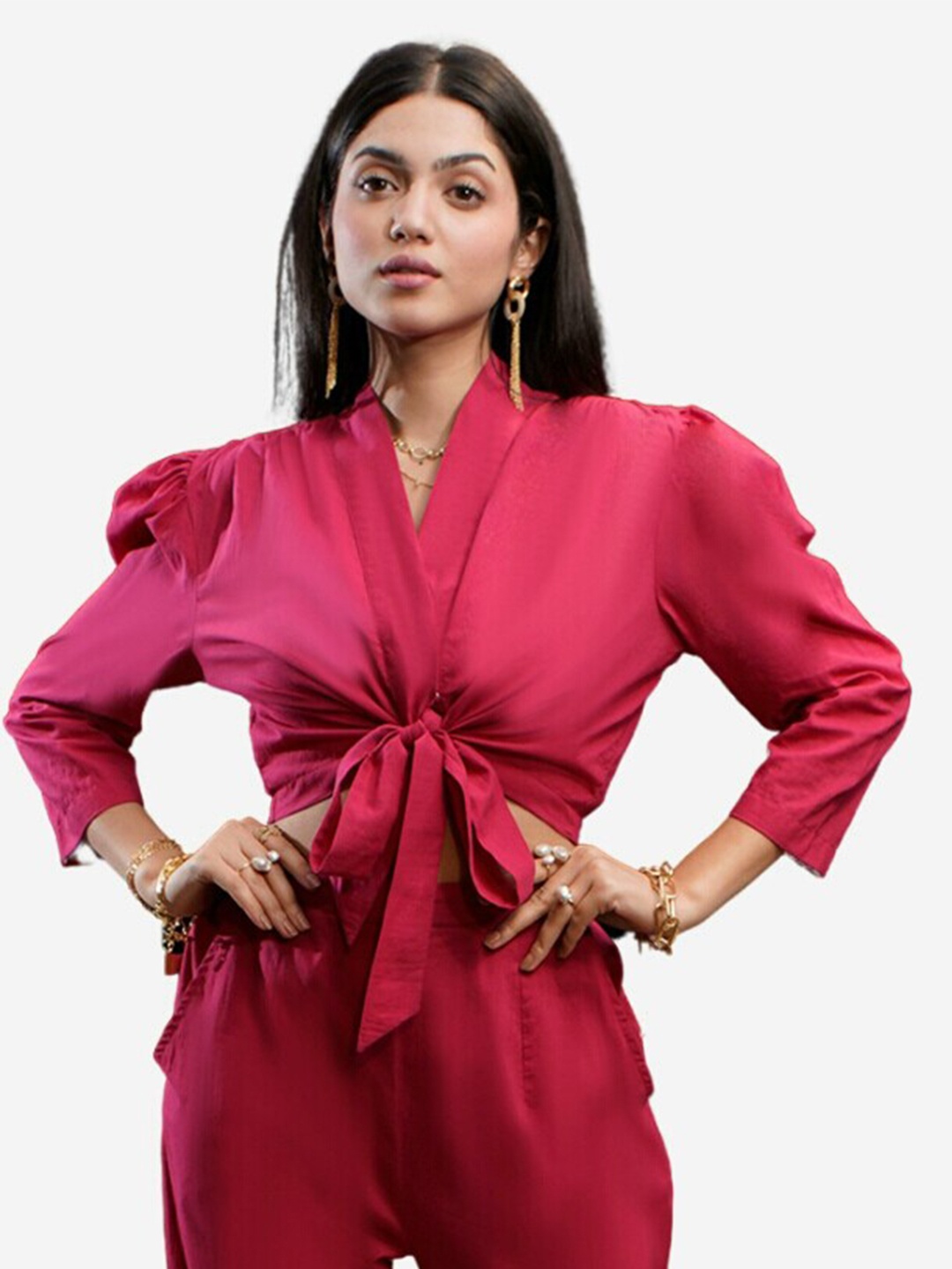

Alaya By Stage3 Women Pink Pure Cotton Crop Top