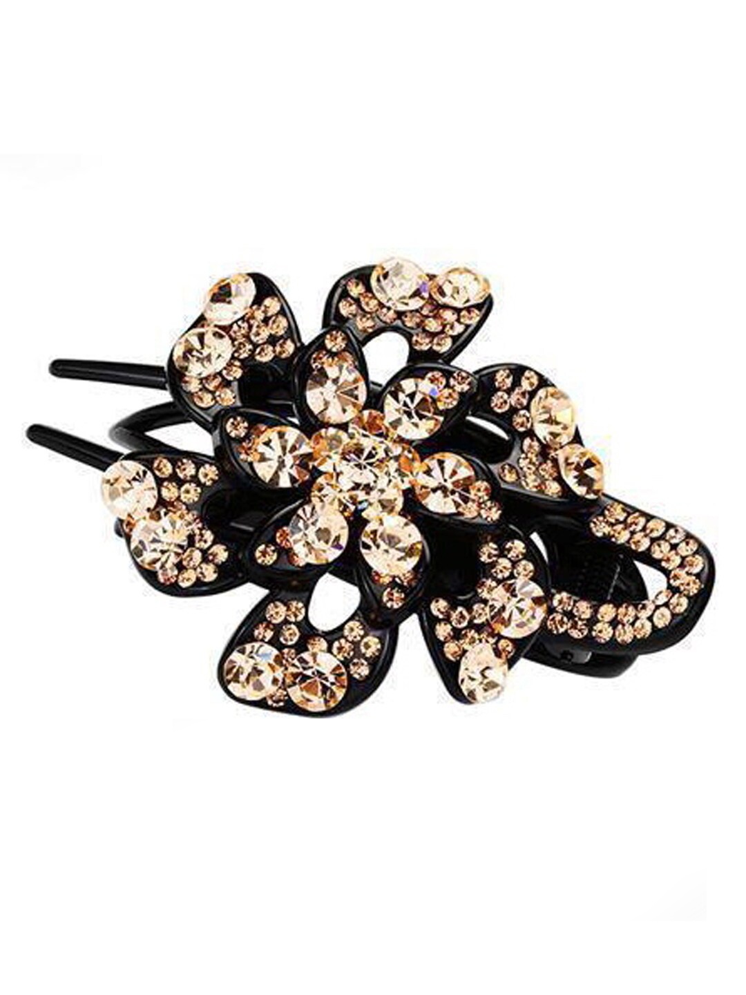 

MIZORRI Women Gold-Toned & Black Beaded Hair Accessory Set of