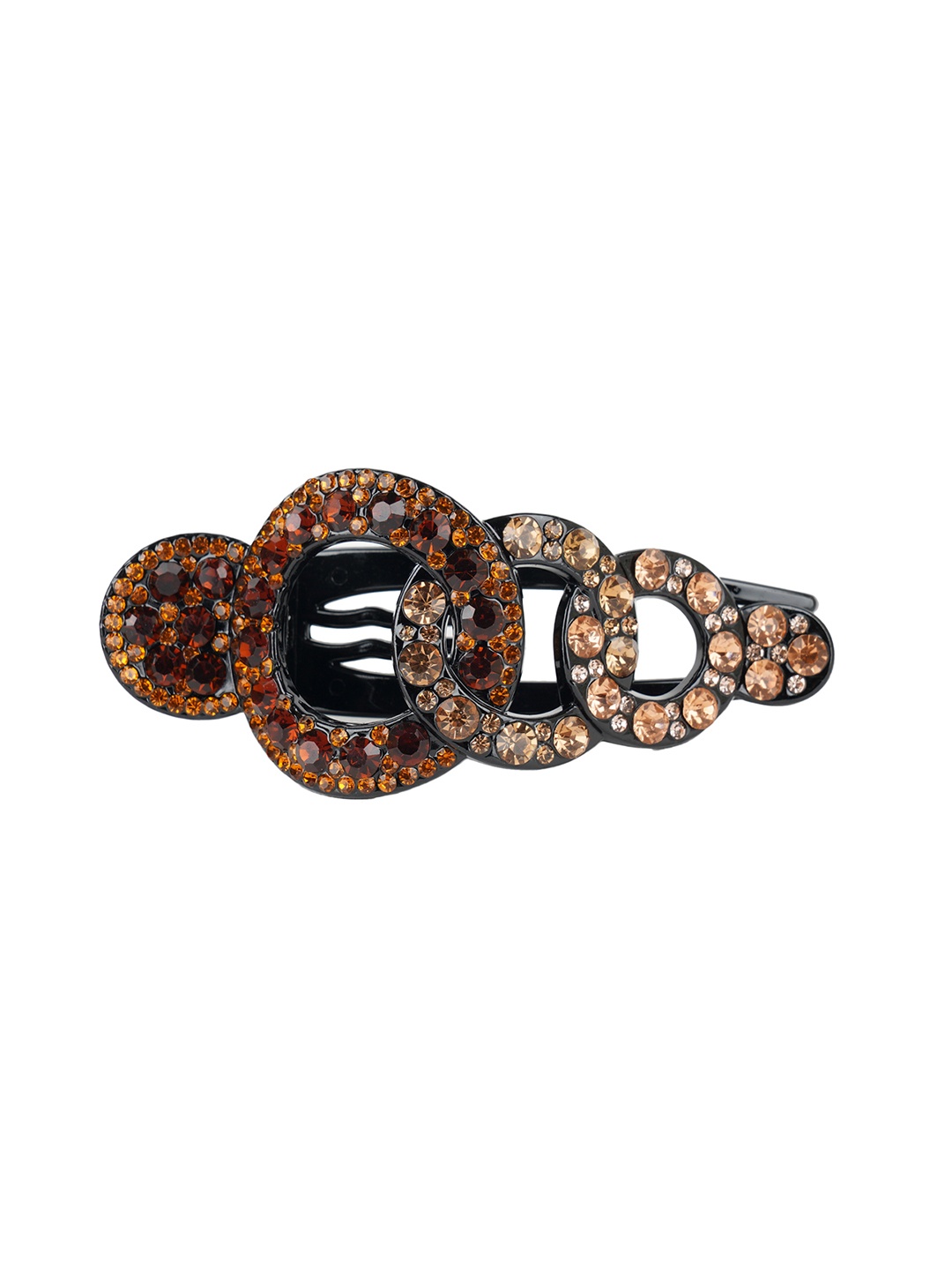 

MIZORRI Women Gold-Toned & Black Embellished Claw Clip