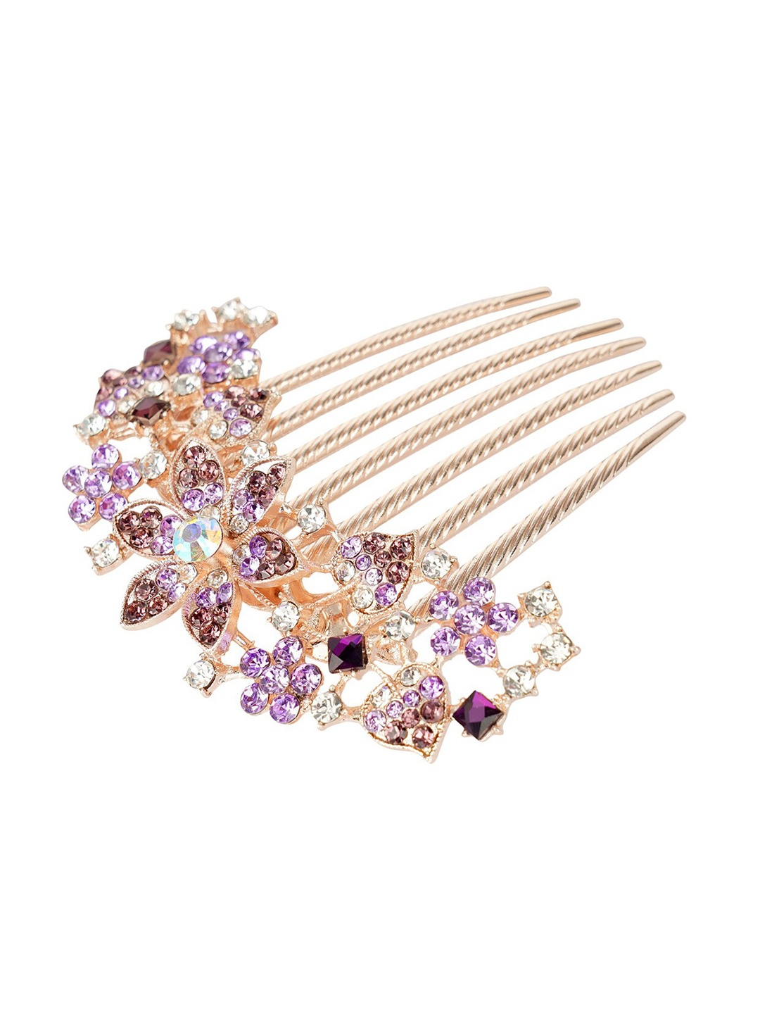 

MIZORRI Women Purple & Gold-Toned Beaded Hair Accessory Set of