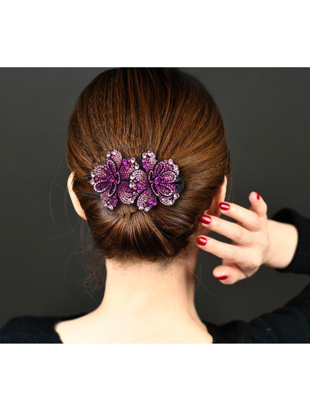 

MIZORRI Women Pink & Black Claw Clip