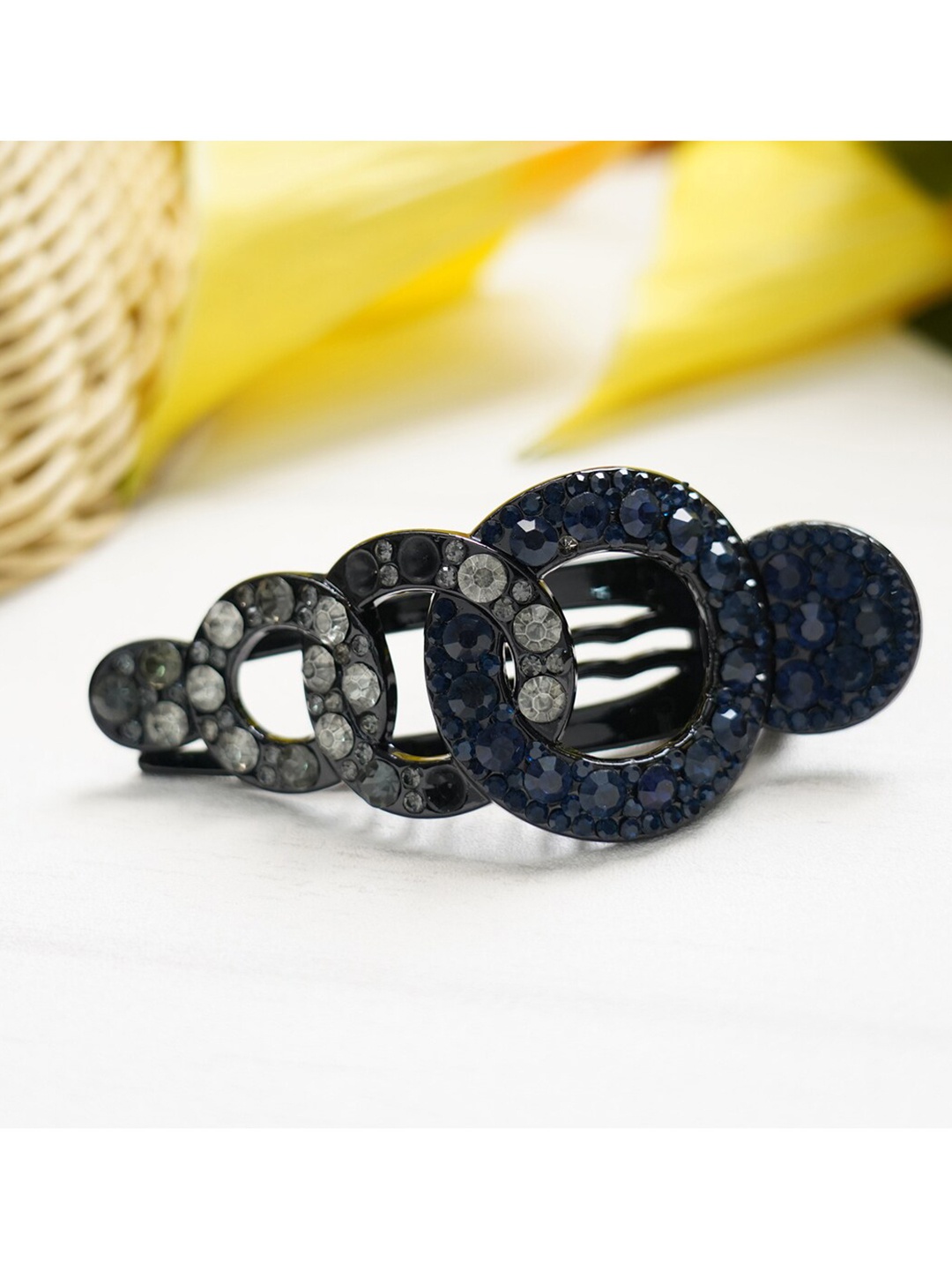 

MIZORRI Women Blue & Black Embellished Claw Clip