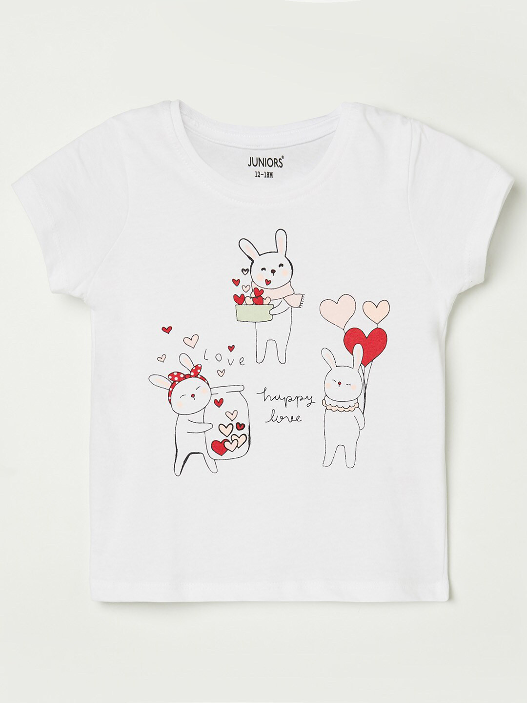 

Juniors by Lifestyle Girls White & blanc de blanc Typography Printed Pure Cotton T-shirt