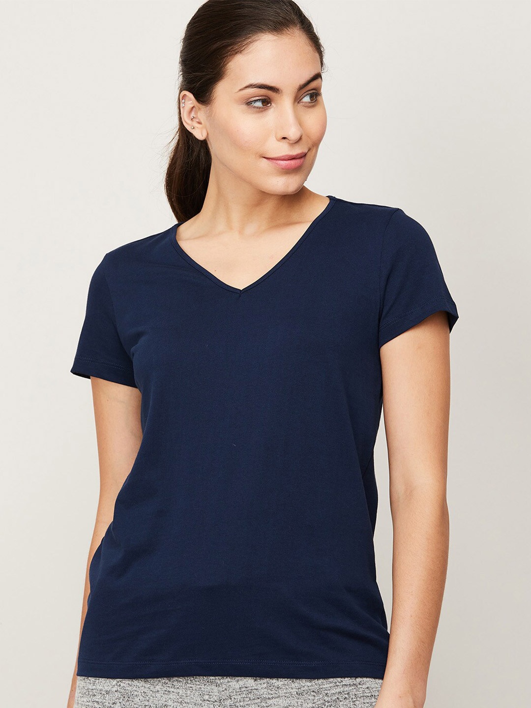 

Ginger by Lifestyle Navy Blue Solid Top