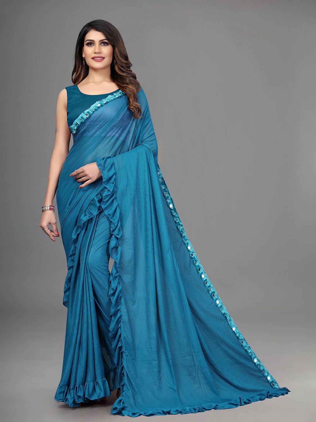 

APNISHA Blue Saree
