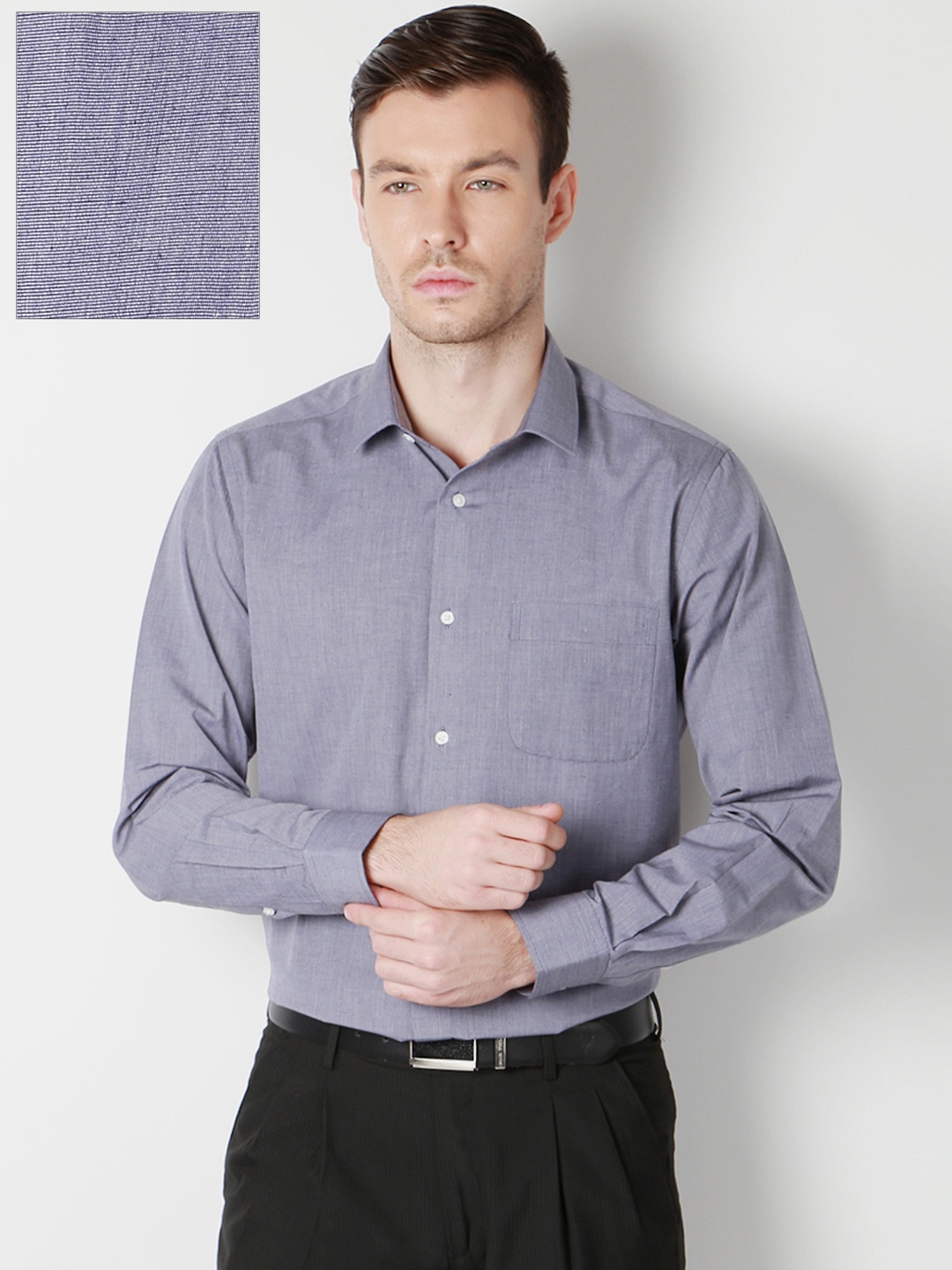 

Peter England Men Grey Nuvo Regular Fit Solid Formal Shirt