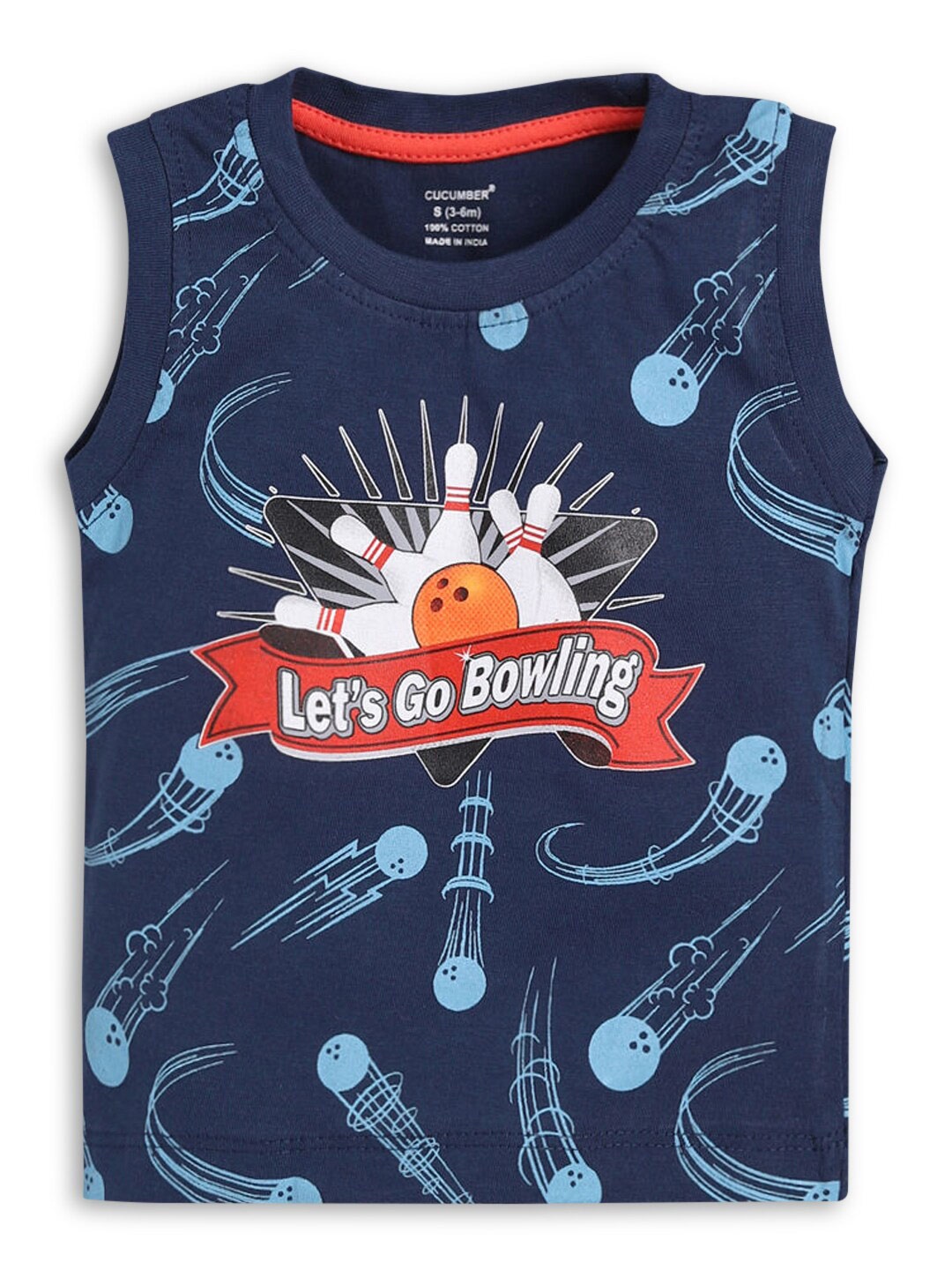 

Hopscotch Boys Blue Printed Applique T-shirt