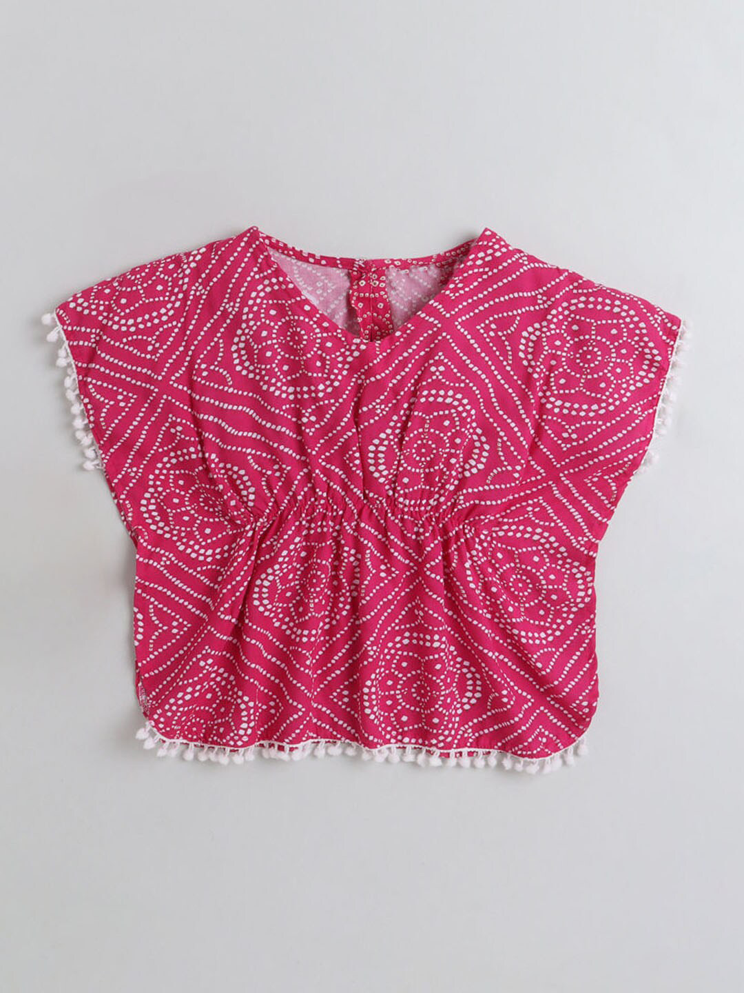 

Hopscotch Magenta Print Kaftan Top