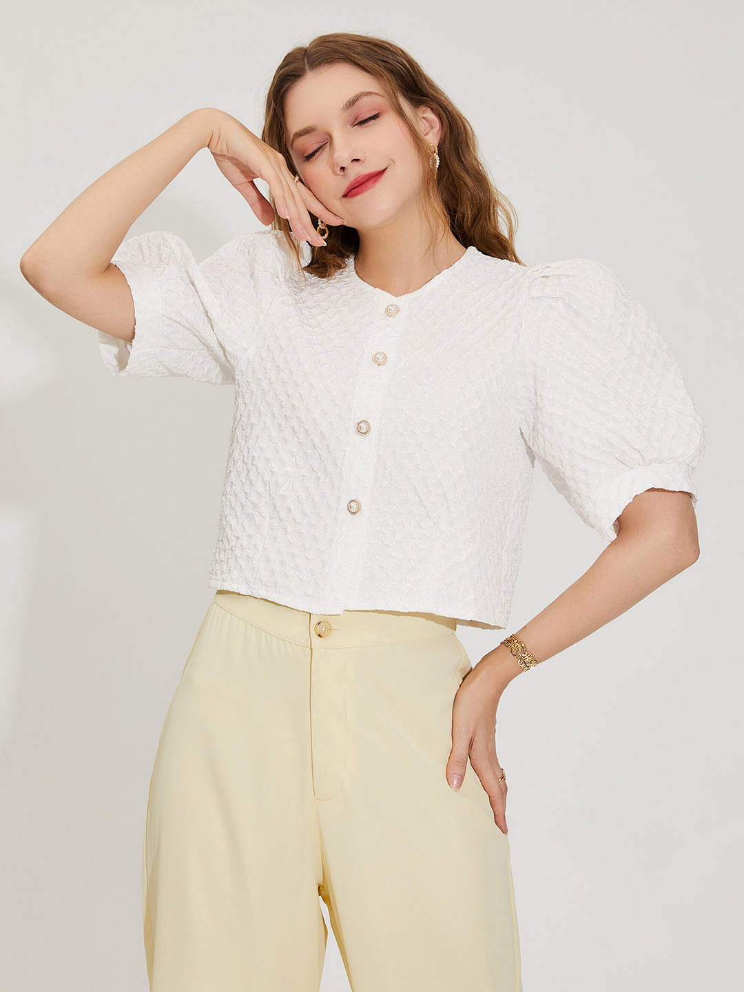 

URBANIC White Striped Top