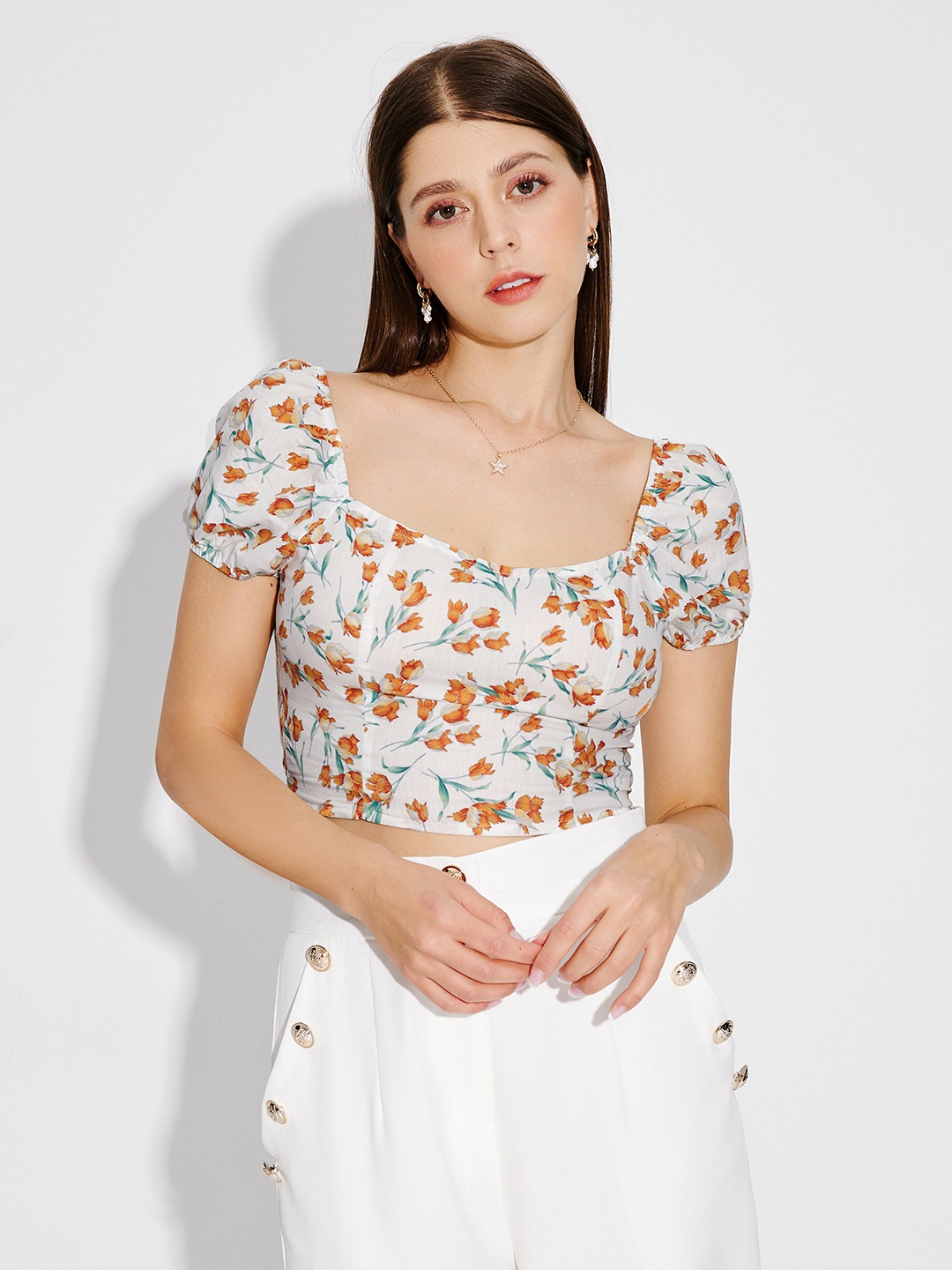 

URBANIC Multicoloured Floral Print Top, Multi