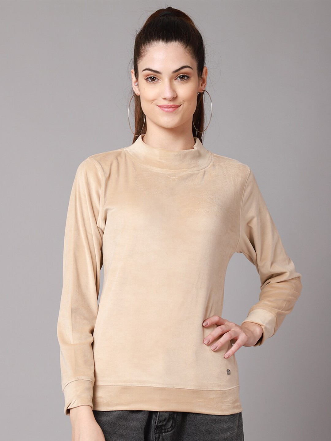 

ANTI CULTURE Women Beige Sweatshirt