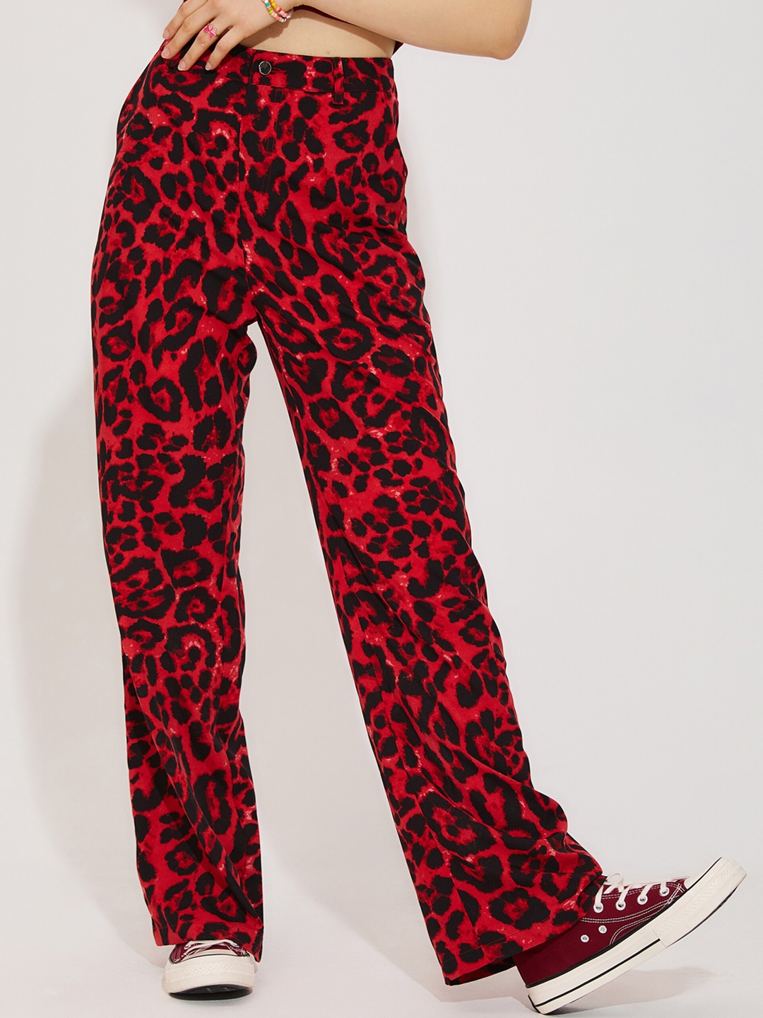 

URBANIC Women Black Printed Trousers