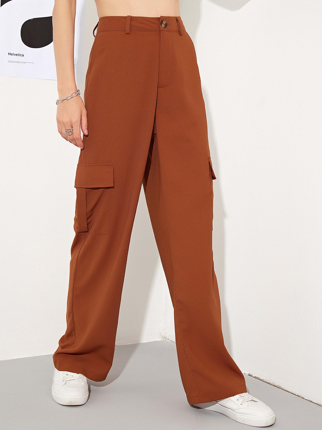 

URBANIC Women Brown Cargos Trousers