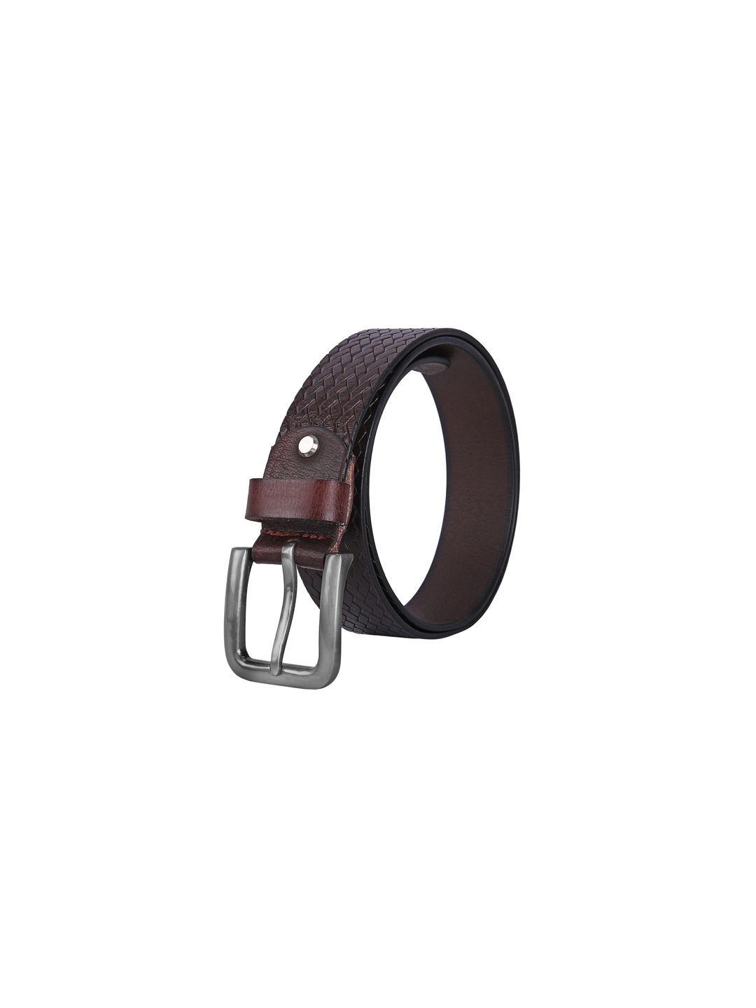 

Creature Men Brown Textured Print Genuine Leather Belts