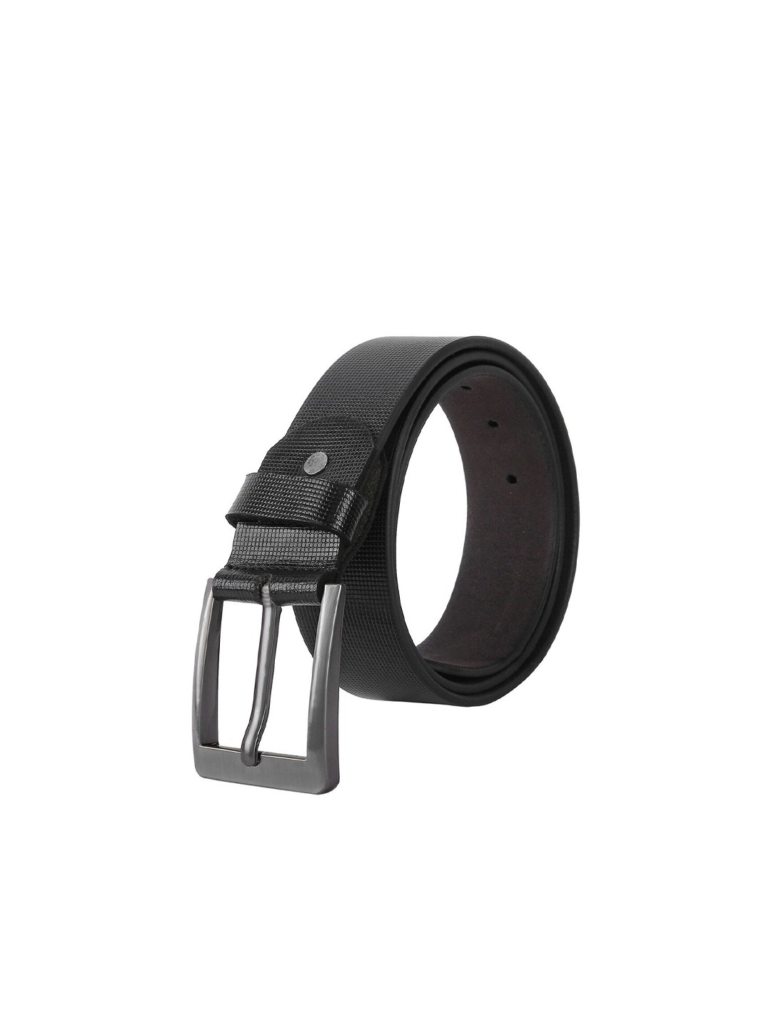 

Creature Men Black Textured Print Genuine Leather Belts