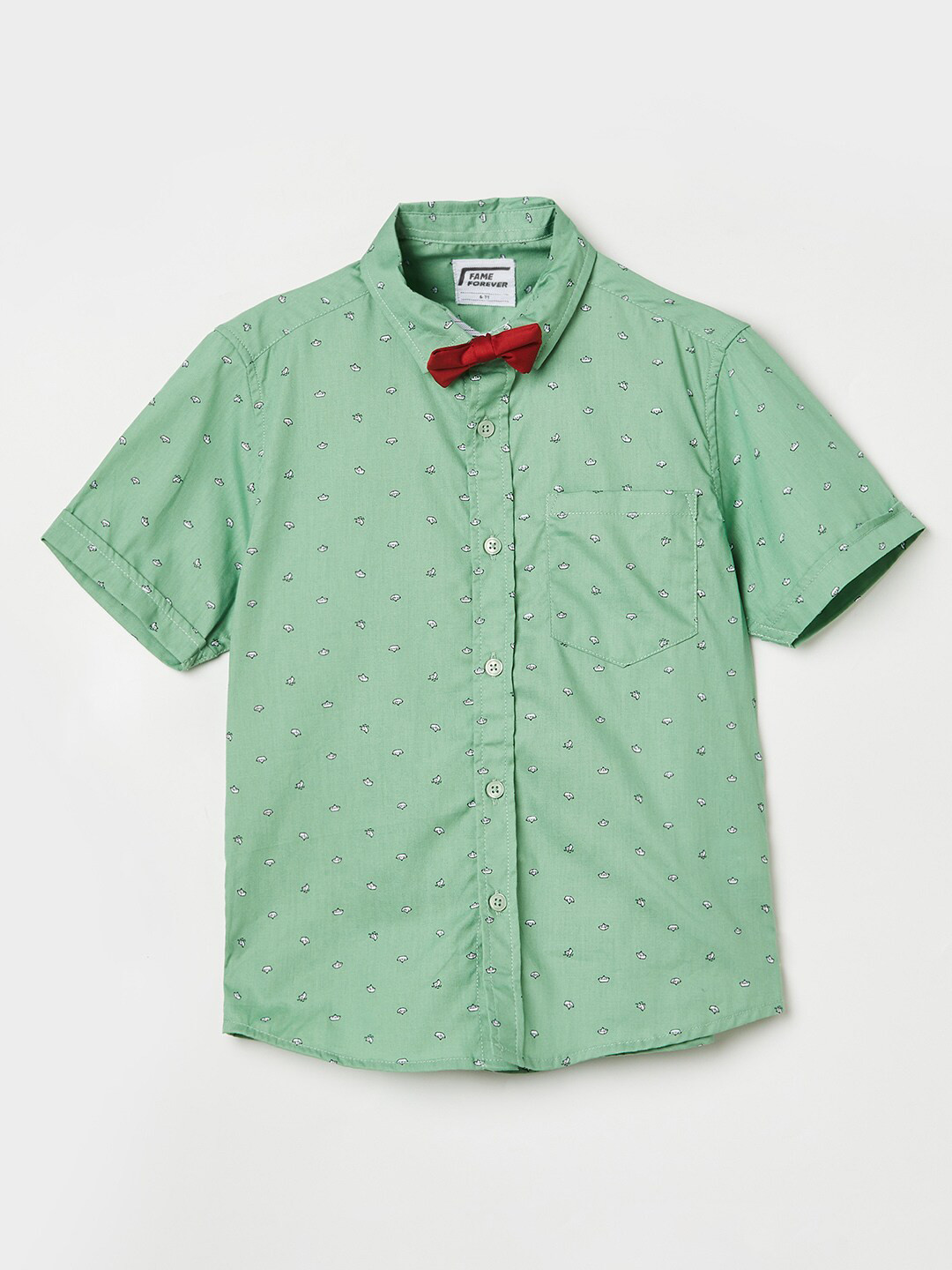 

Fame Forever by Lifestyle Boys Green Printed Casual Shirt