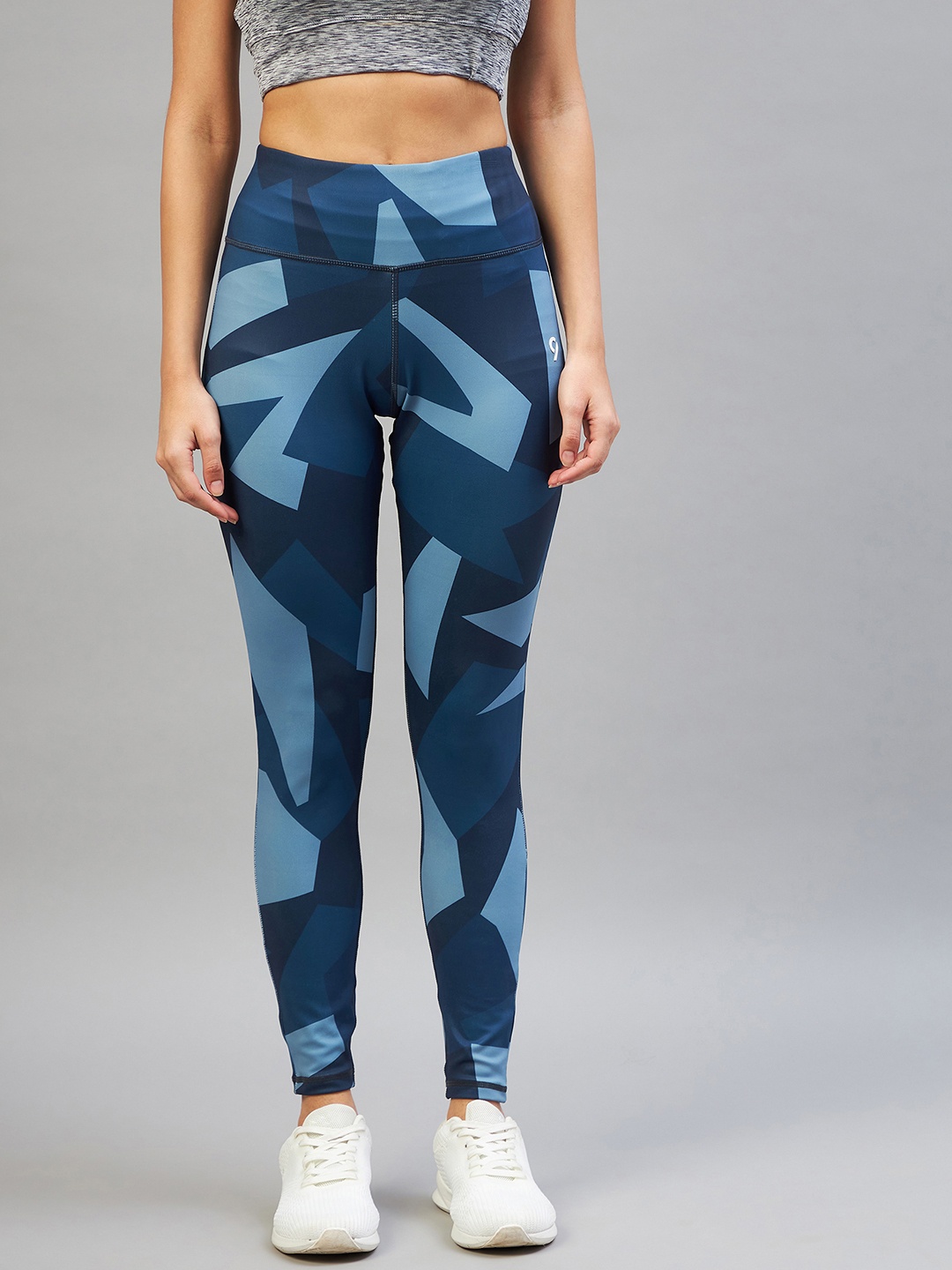 

C9 AIRWEAR Women Navy Blue Printed High-Rise Skinny-Fit Tights