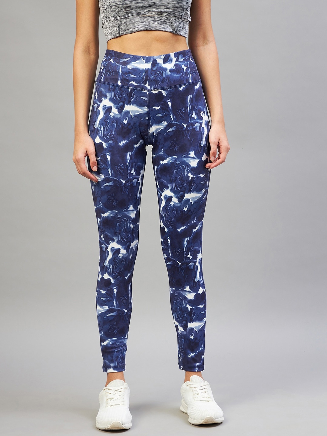 

C9 AIRWEAR Women Blue Printed Rapid Dry Tights