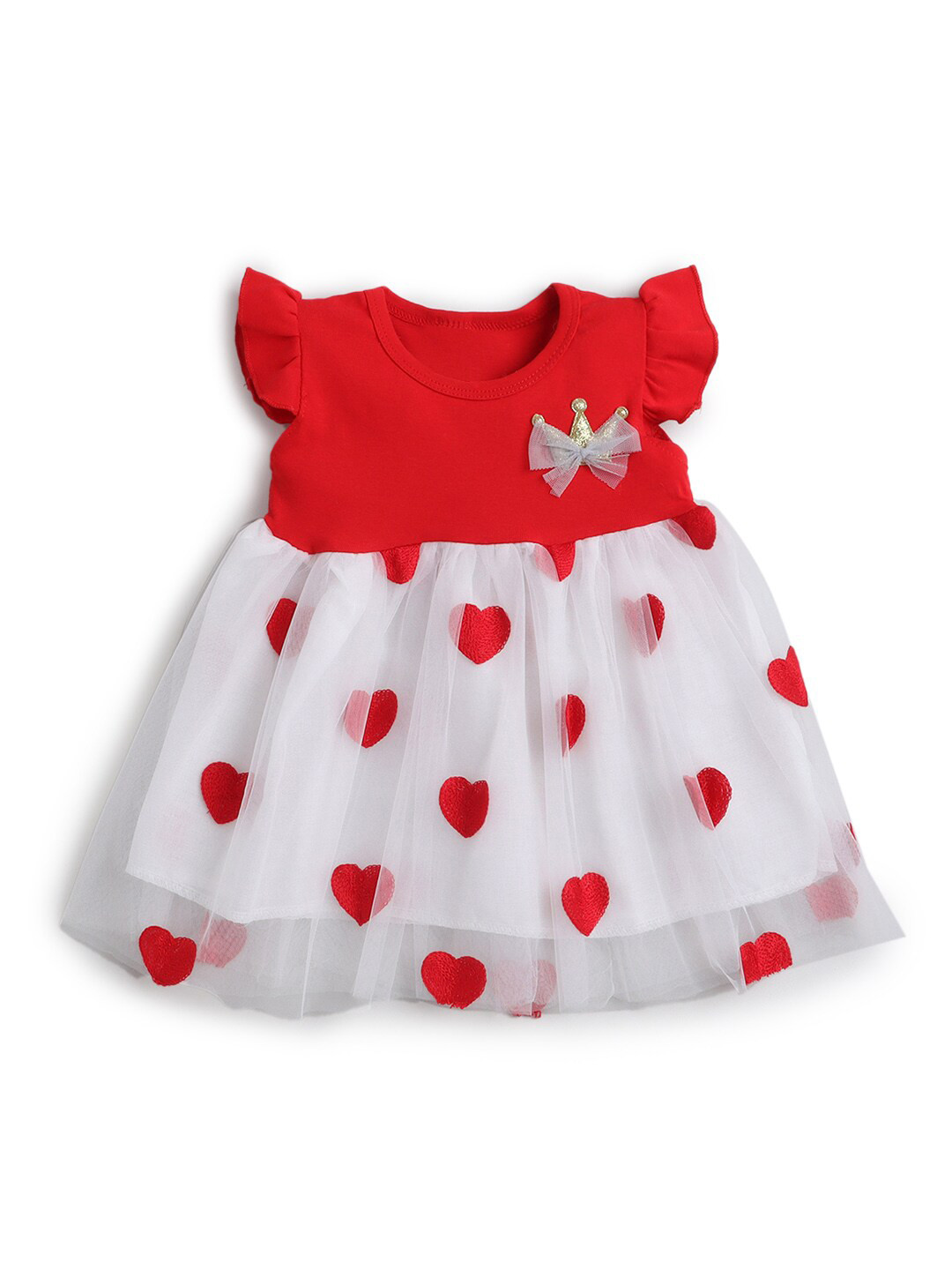 

Hopscotch Red Floral Dress