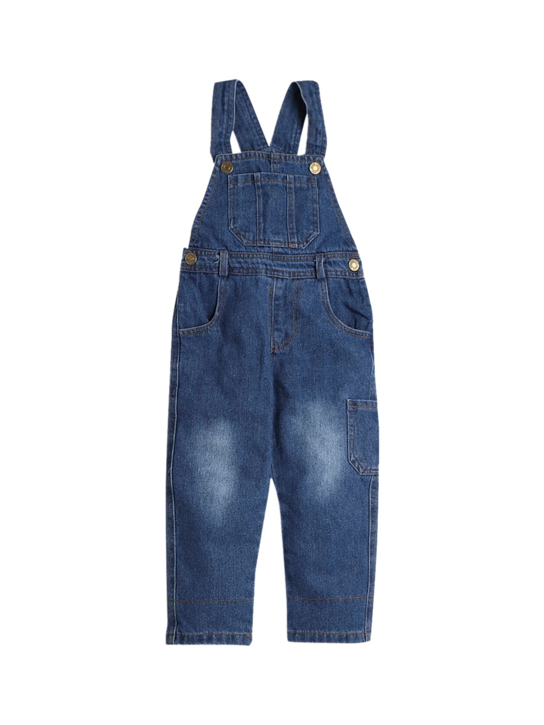 

Hopscotch Girls Blue Solid Dungarees
