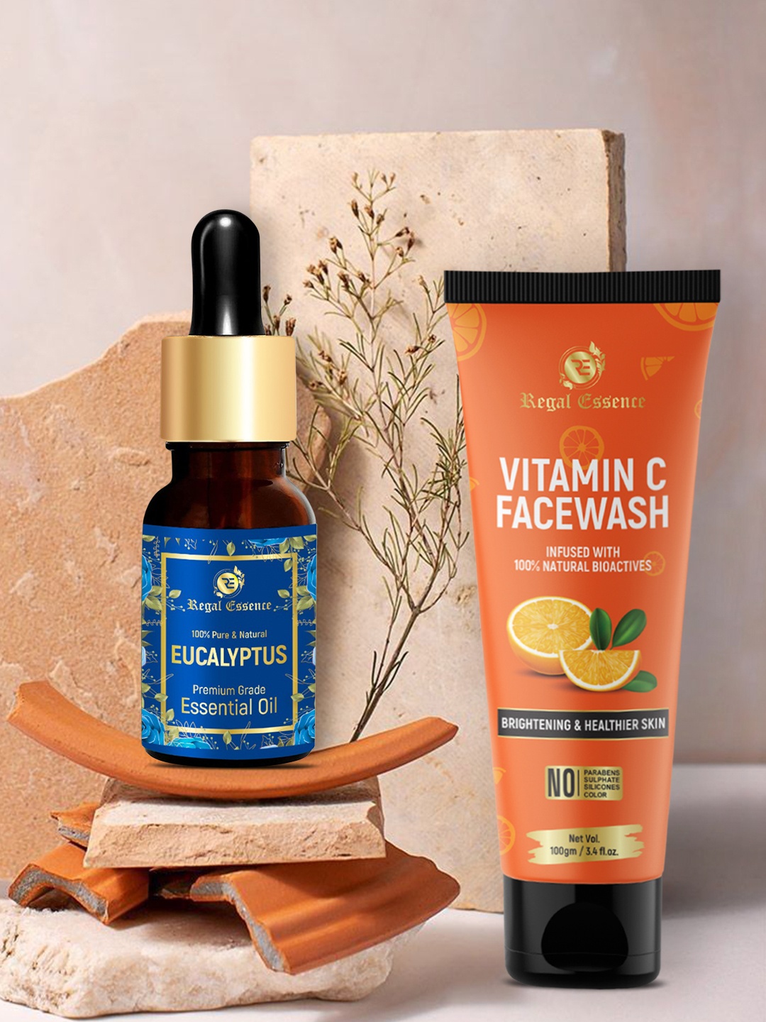 

Regal Essence Set of 2 Vitamin C Facewash & Eucalyptus Essential Oil, White