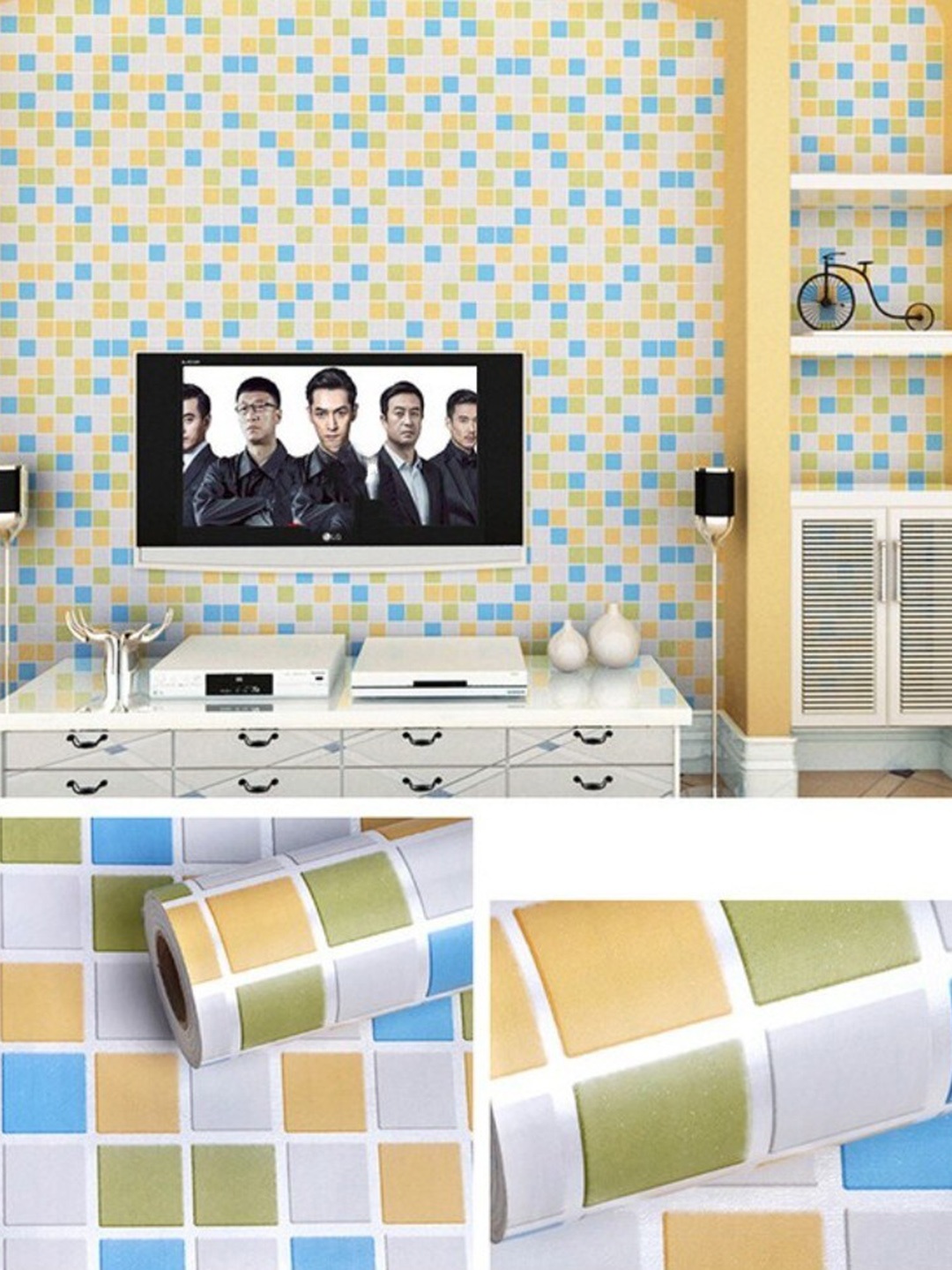 

ANNA CREATIONS Beige & White Printed Wall Stickers