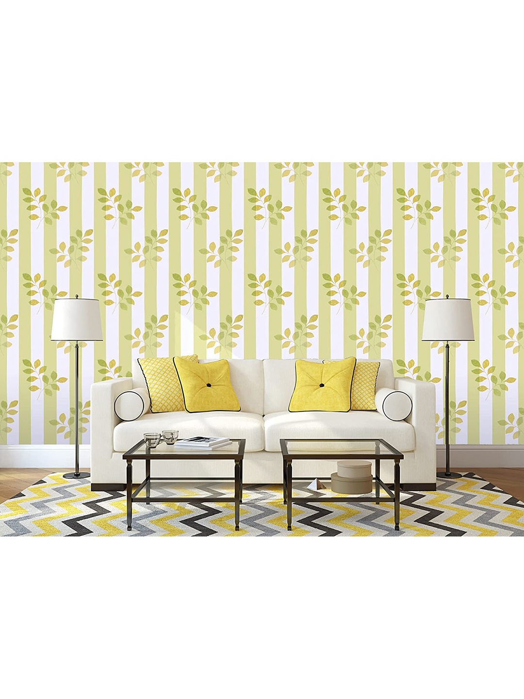 

ANNA CREATIONS Green Self Adhesive Removable Peel & Stick Wallpaper