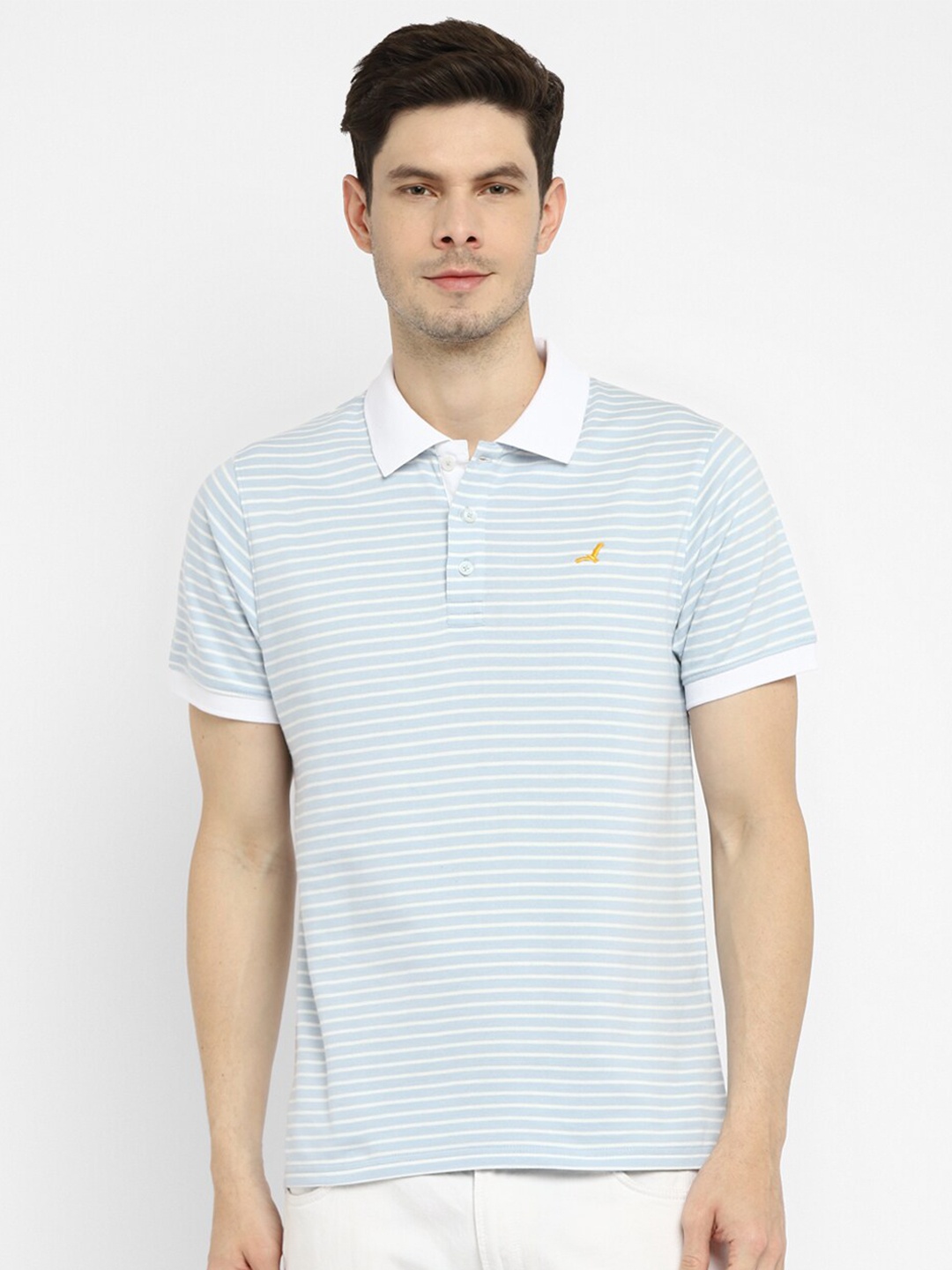 

American Crew Men Blue & billowing sail Polo Collar T-shirt