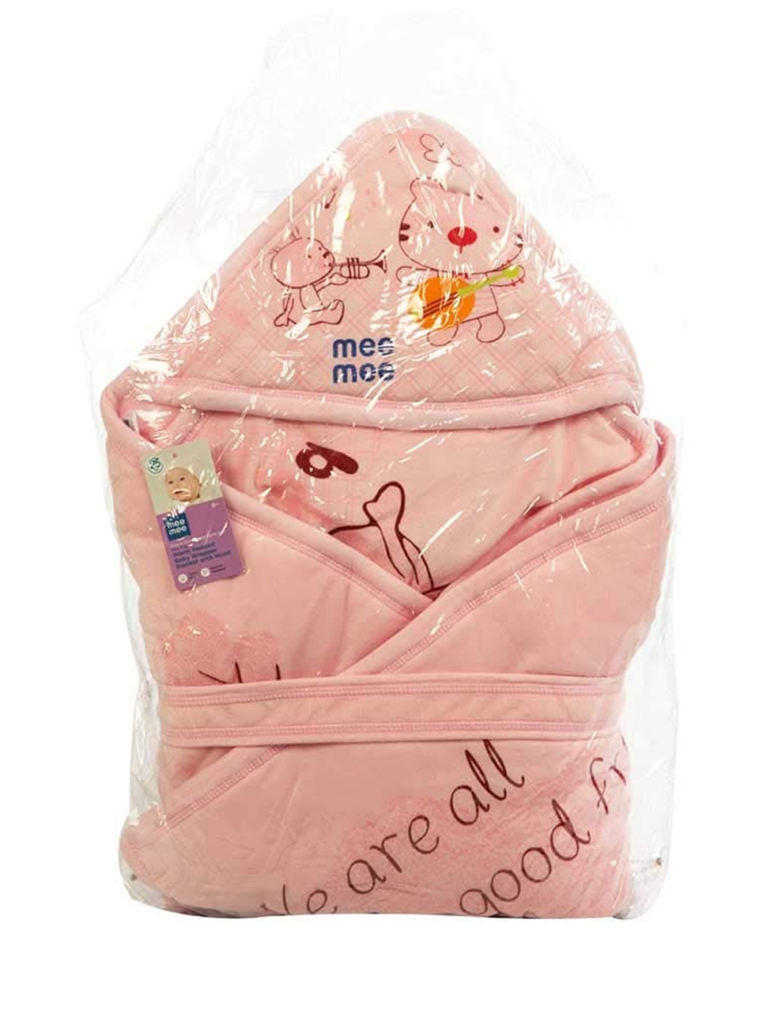 

MeeMee Infants Printed Cozy Cocoon Baby Wrapper with Hood, Pink