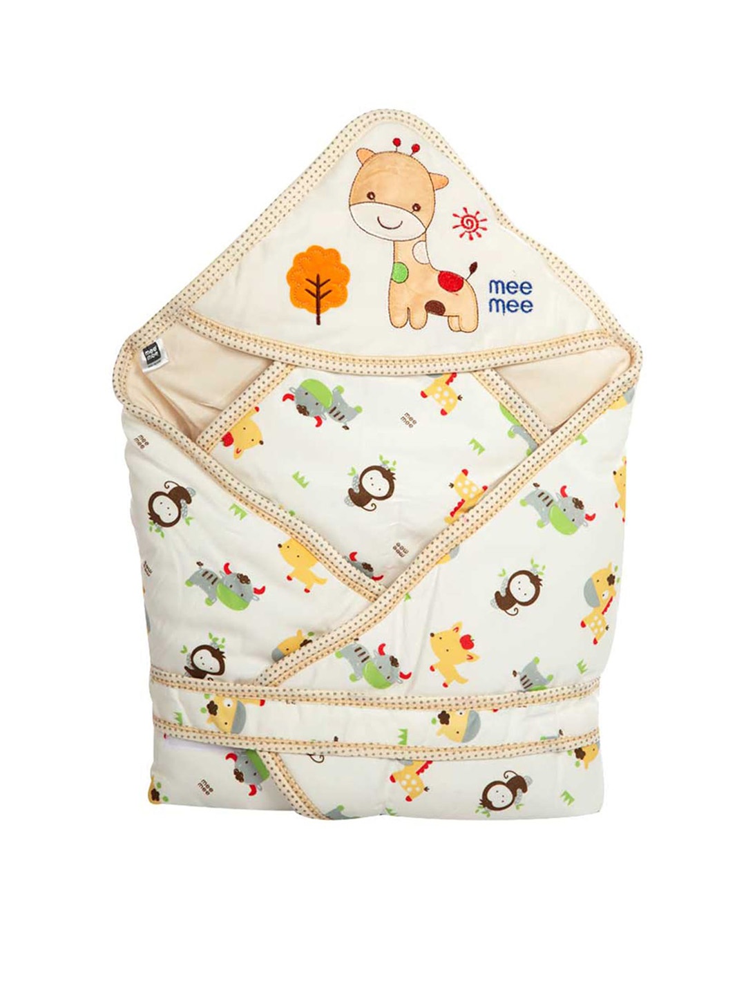 

MeeMee Infants Printed Cozy Cocoon Baby Wrapper with Hood, Yellow