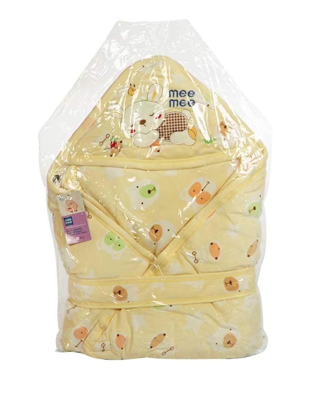 

MeeMee Kids Yellow Printed Pure Cotton Wrapper Blanket