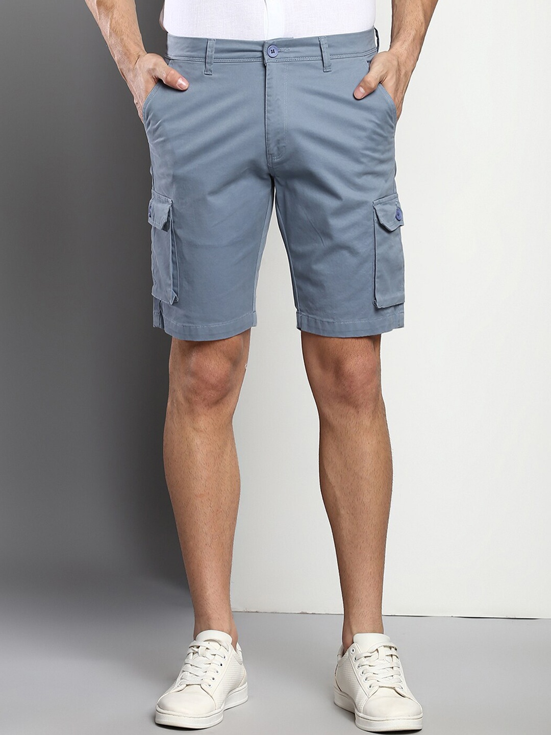 

Dennis Lingo Men Blue Slim Fit Cargo Shorts