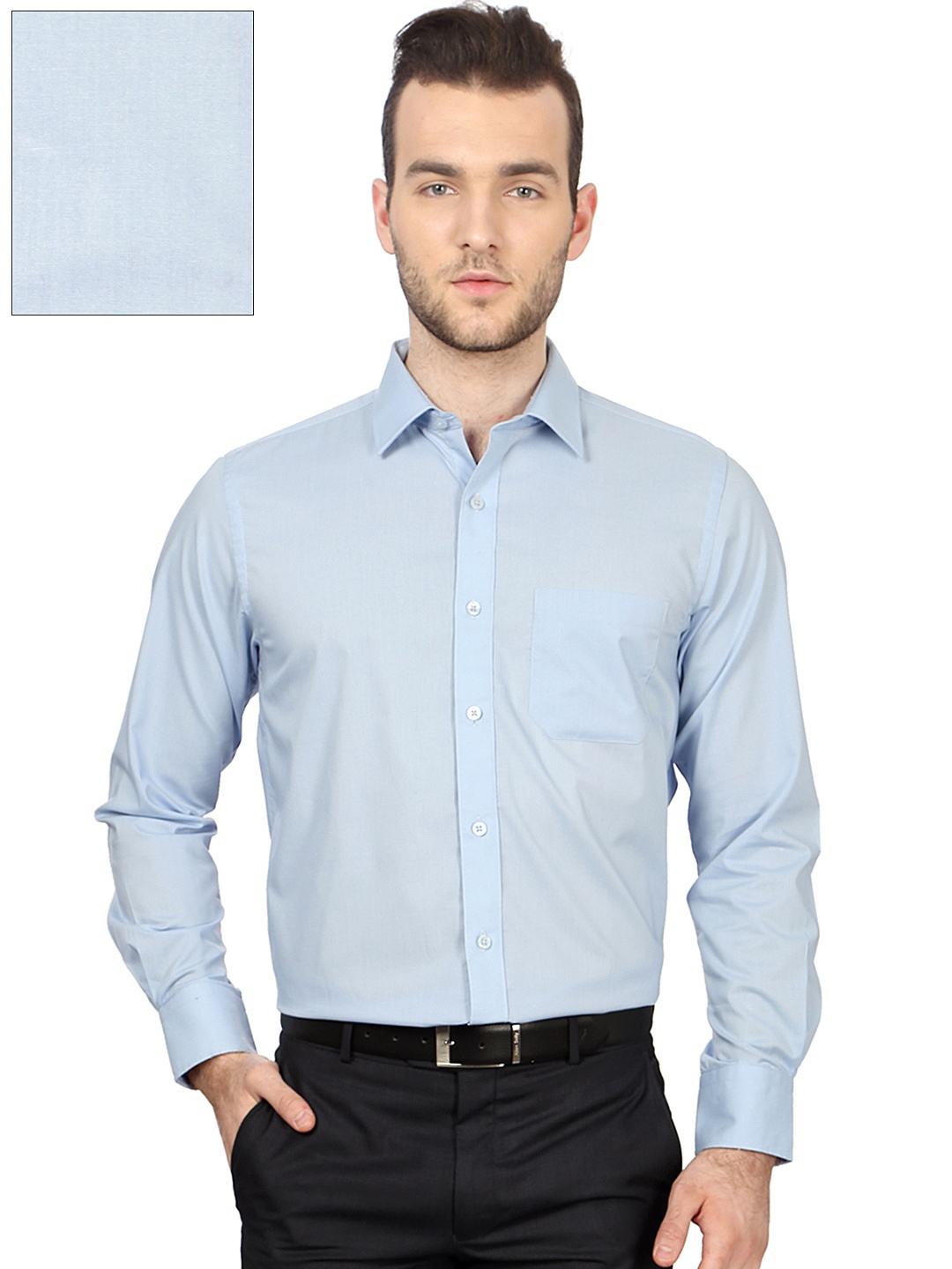 

Peter England Men Blue Nuvo Regular Fit Formal Shirt
